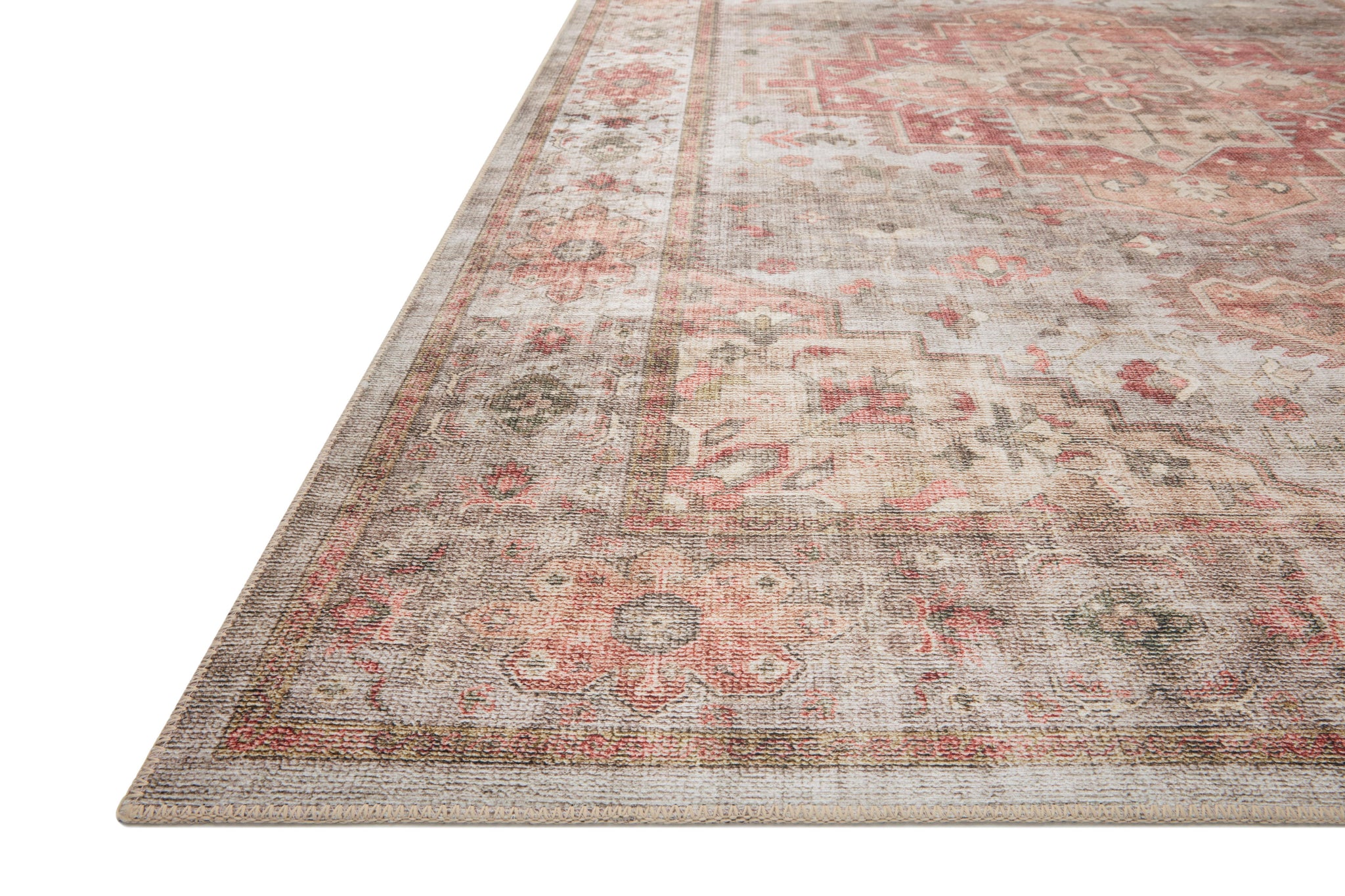 side view of Heidi Dove / Spice luxury Rug