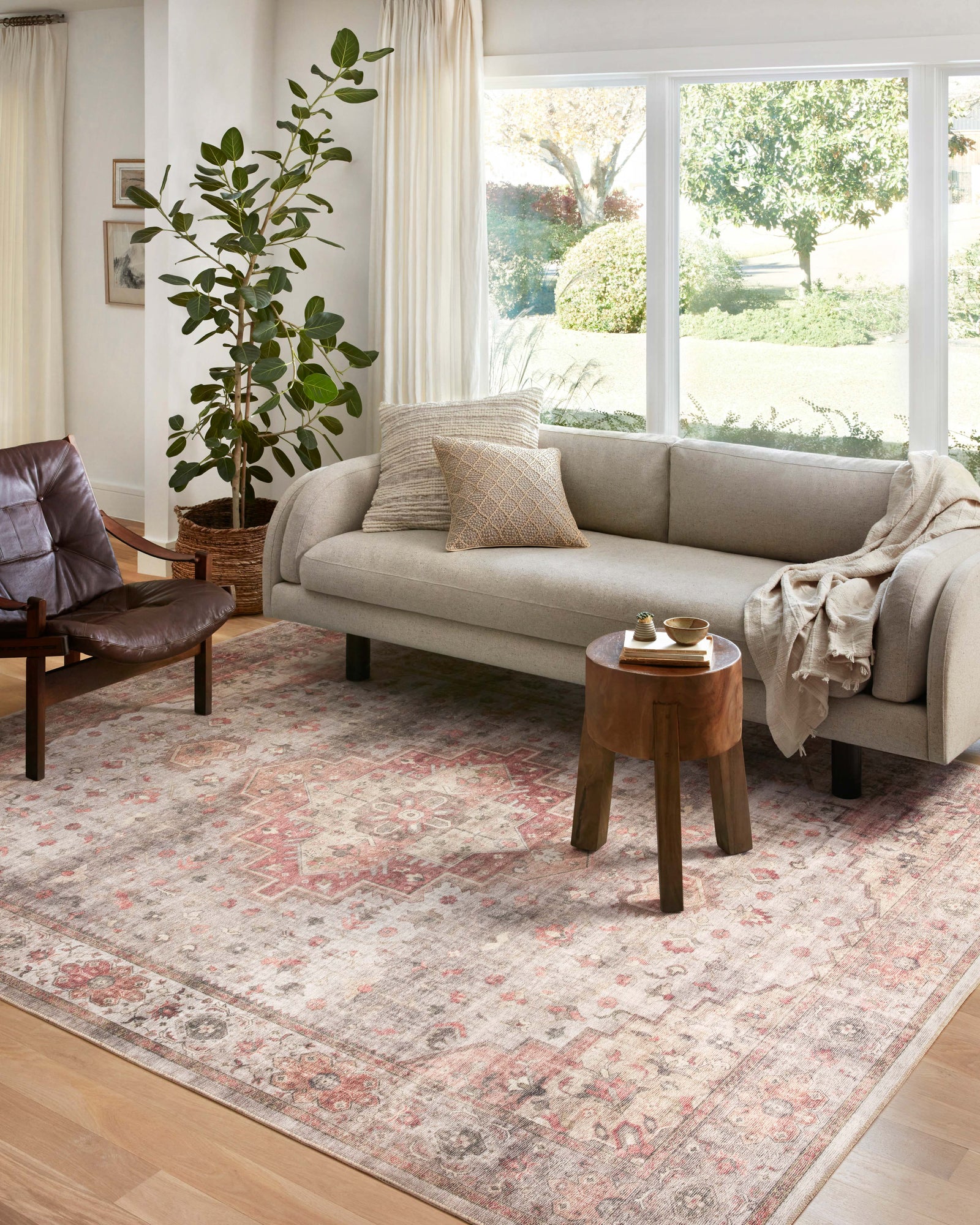 front view of Heidi Dove / Spice luxury Rug