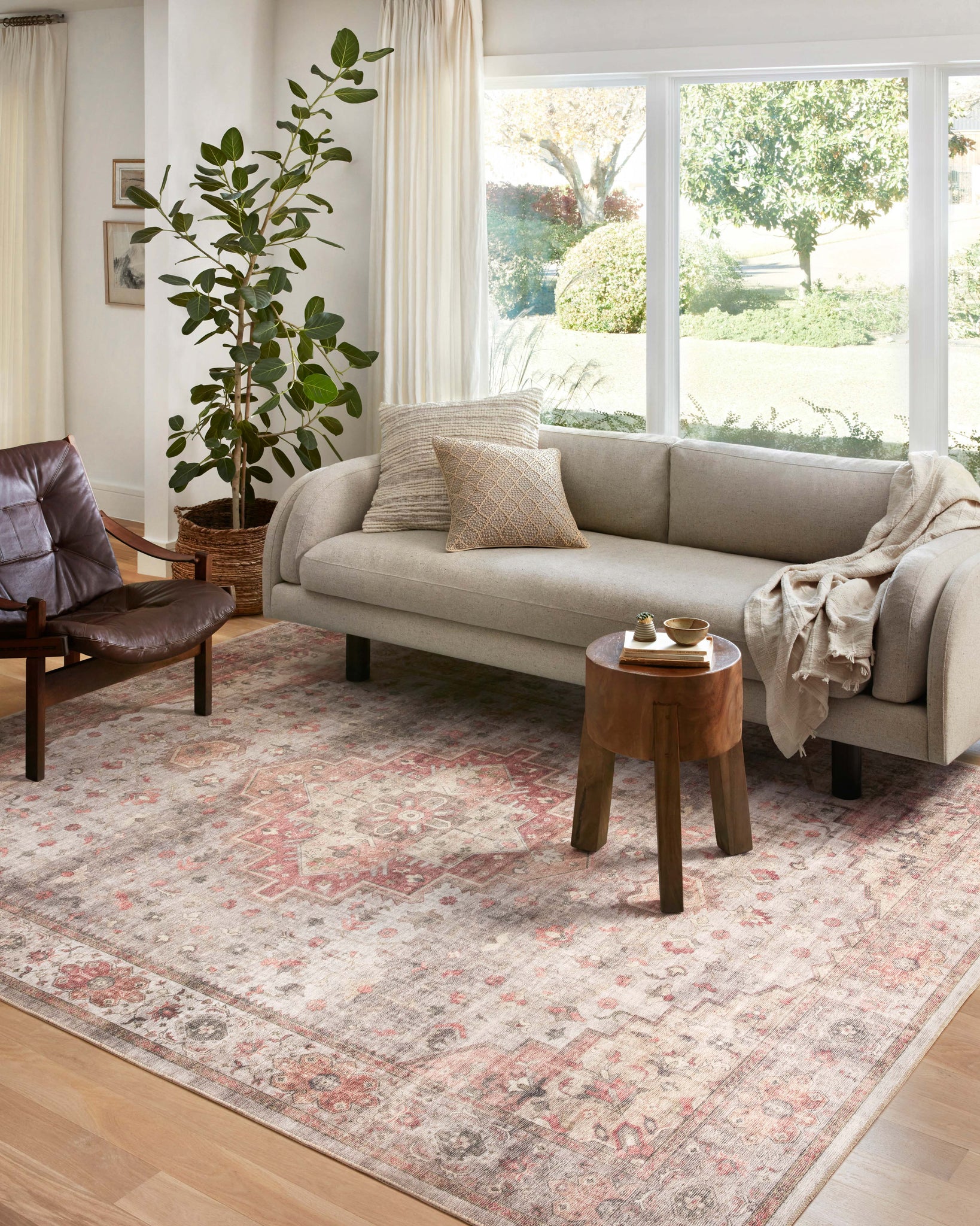 angle view of Heidi Dove / Spice luxury Rug