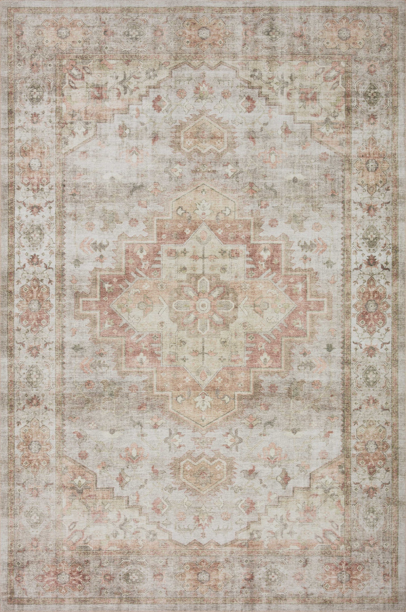 front view of Heidi Sage / Multi luxury Rug