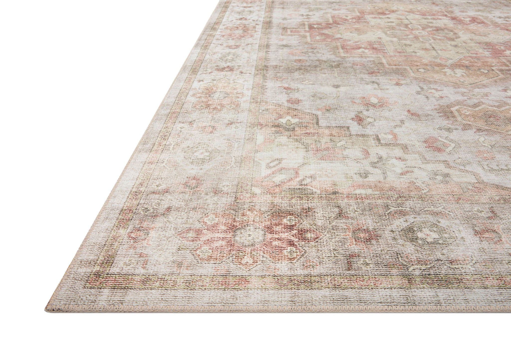side view of Heidi Sage / Multi luxury Rug