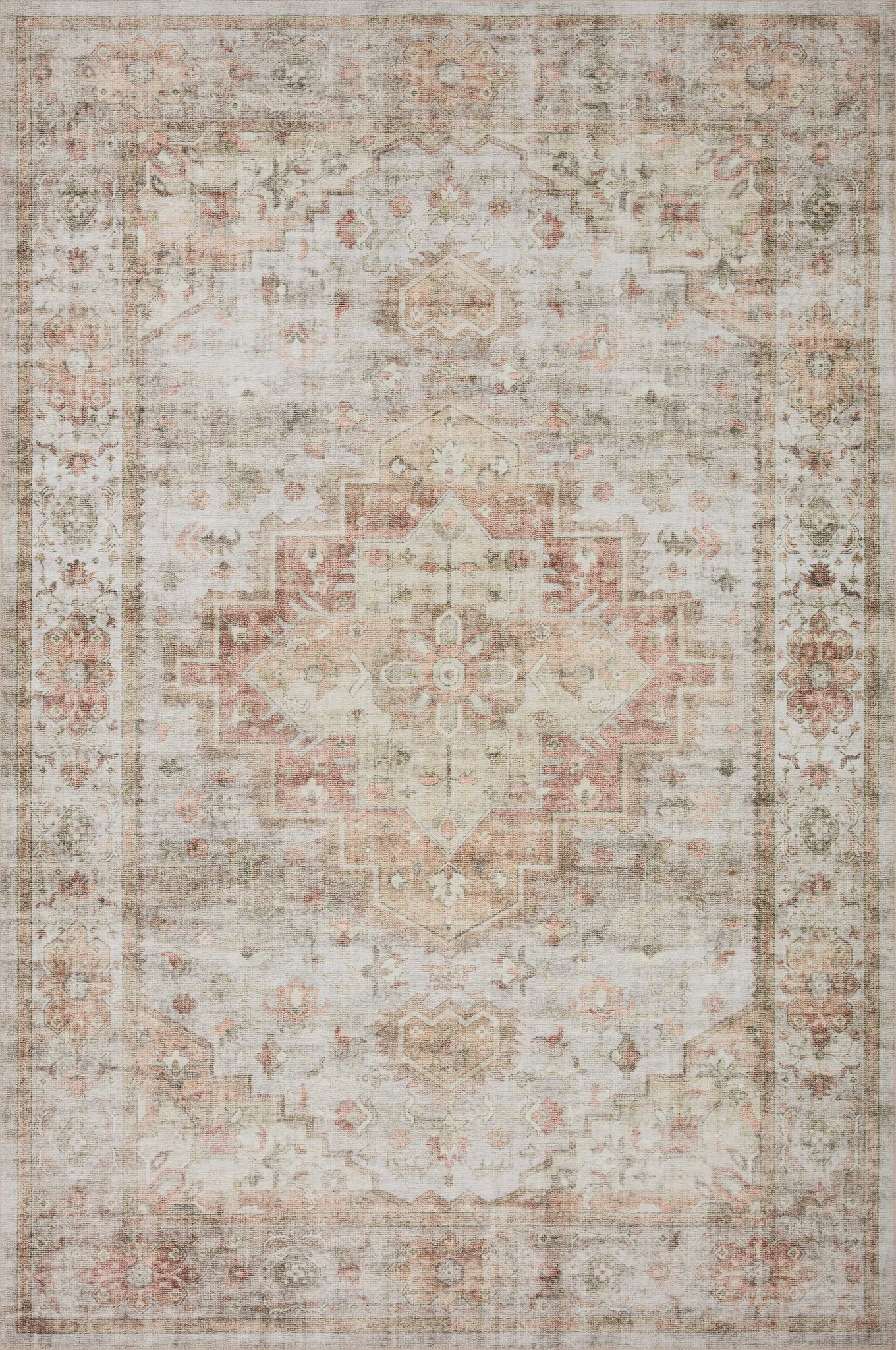 front view of Heidi Sage / Multi luxury Rug