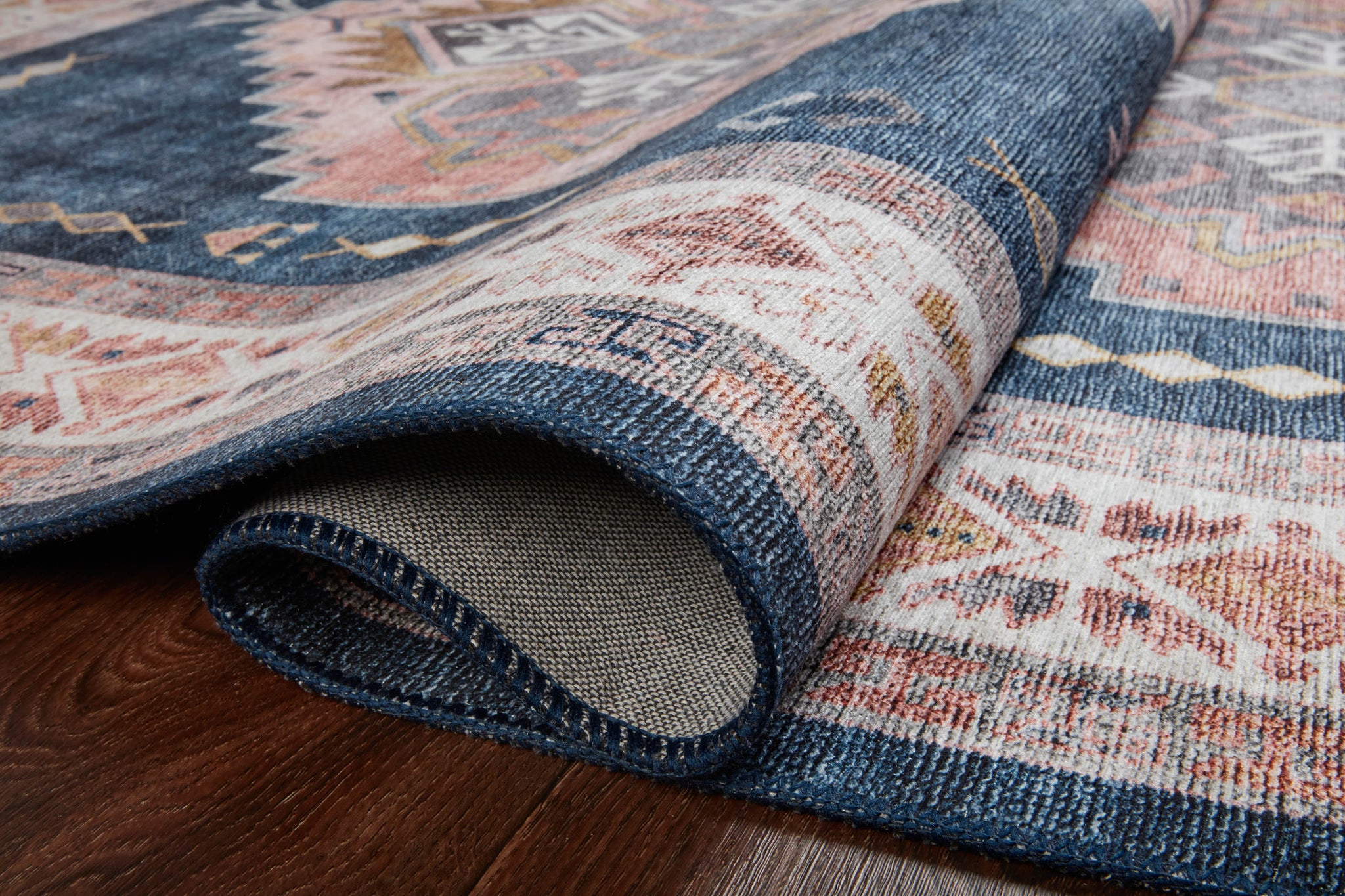 detail view of Heidi Denim / Blush luxury Rug