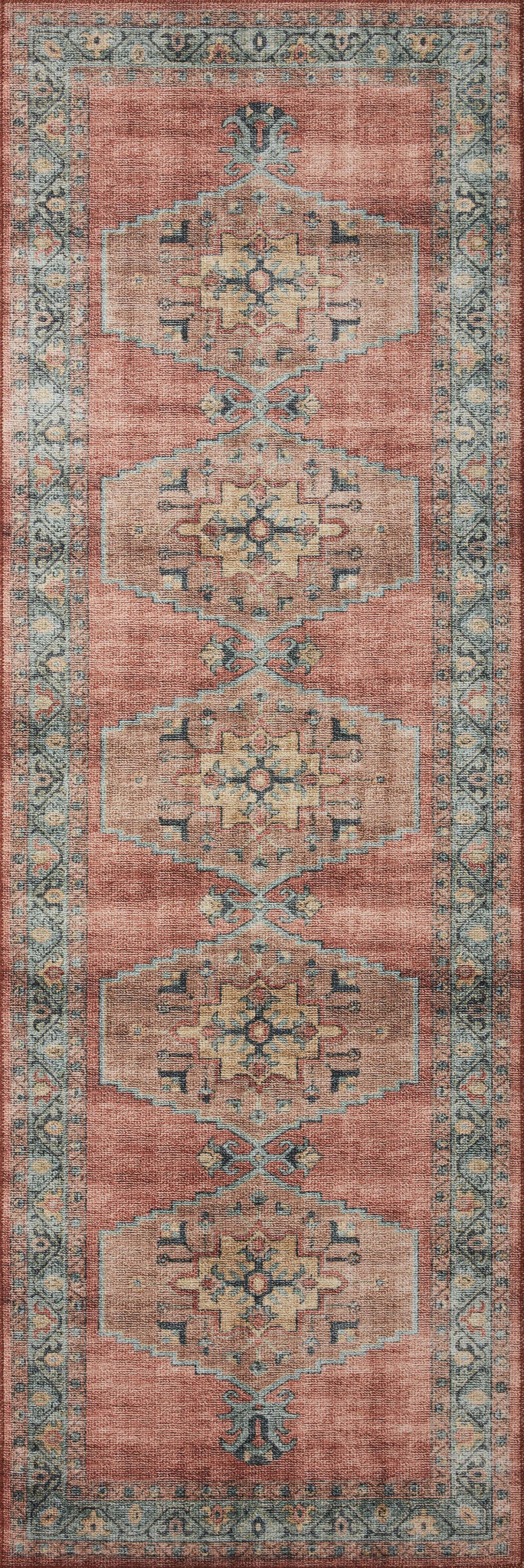 detail view of Heidi Spice / Aqua luxury Rug