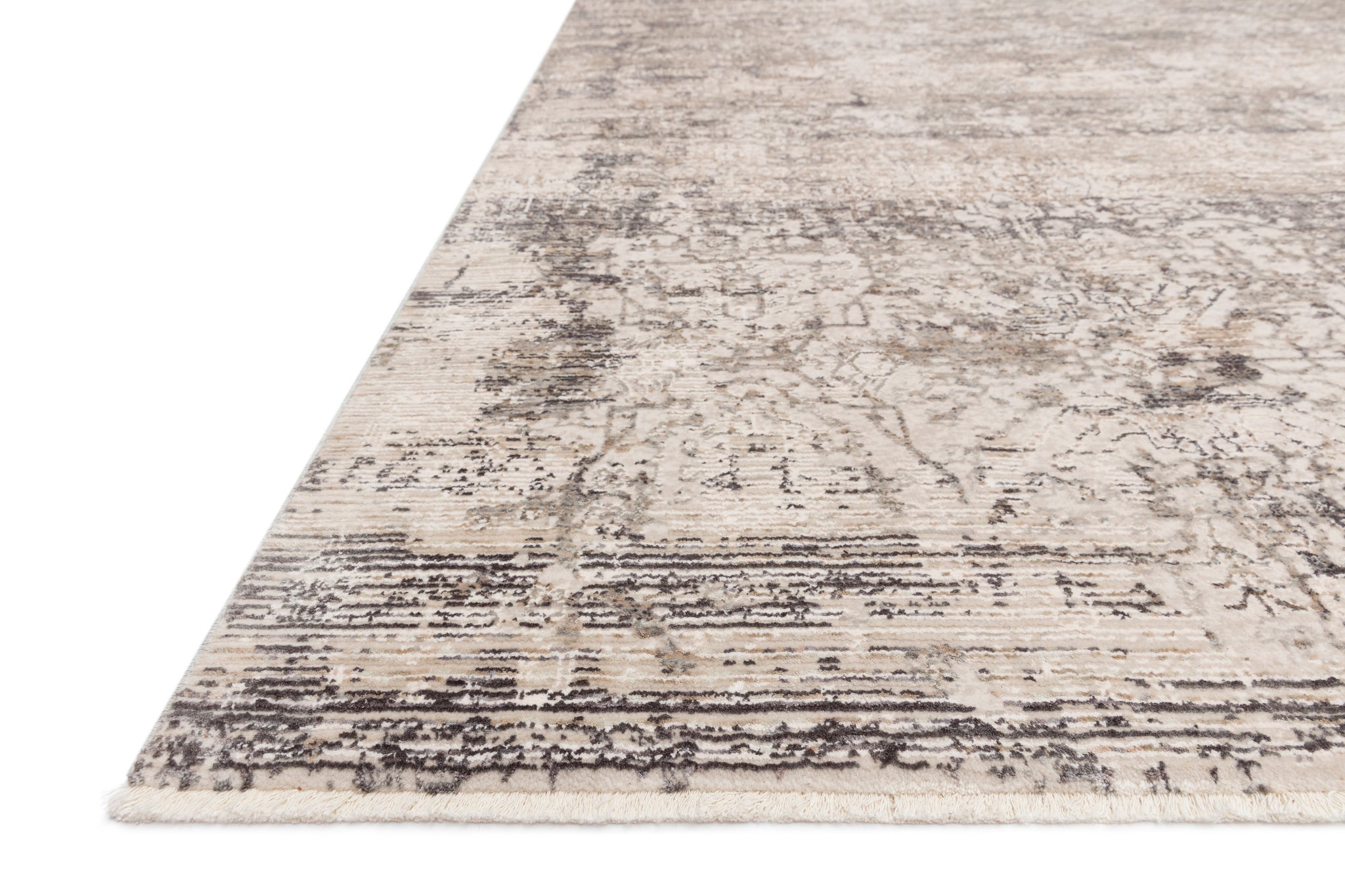 angle view of Homage Graphite / Beige luxury Rug