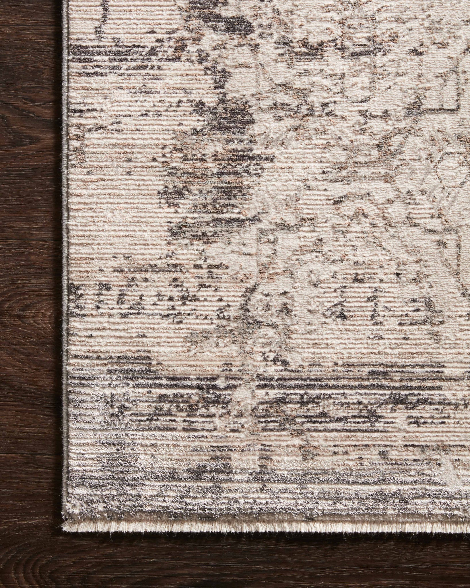 side view of Homage Graphite / Beige luxury Rug