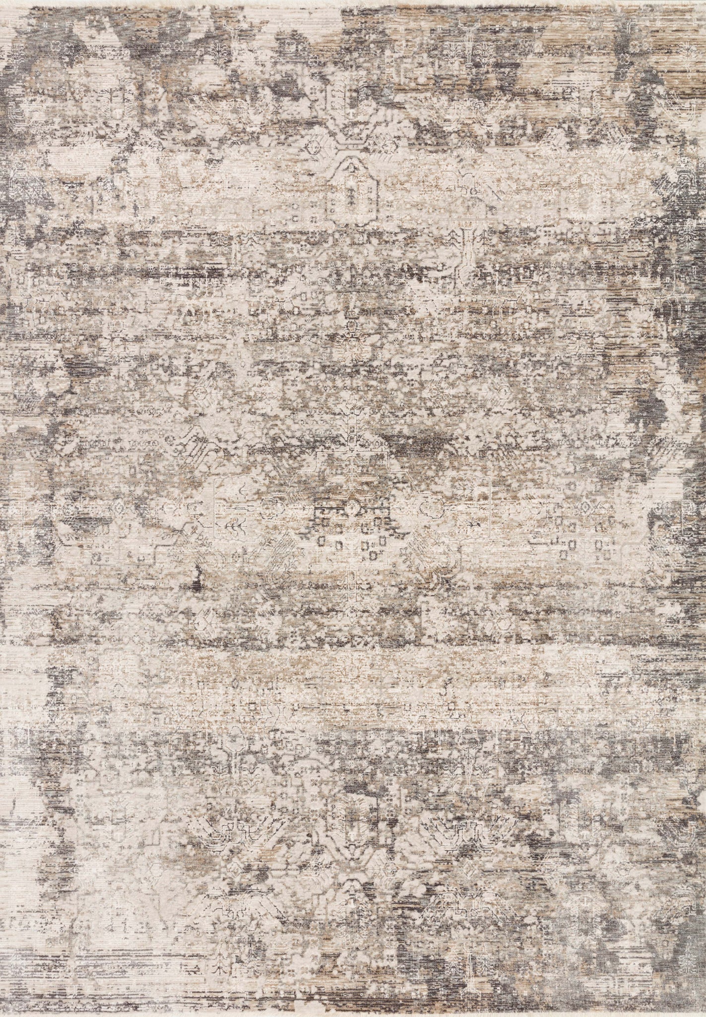 front view of Homage Graphite / Beige luxury Rug