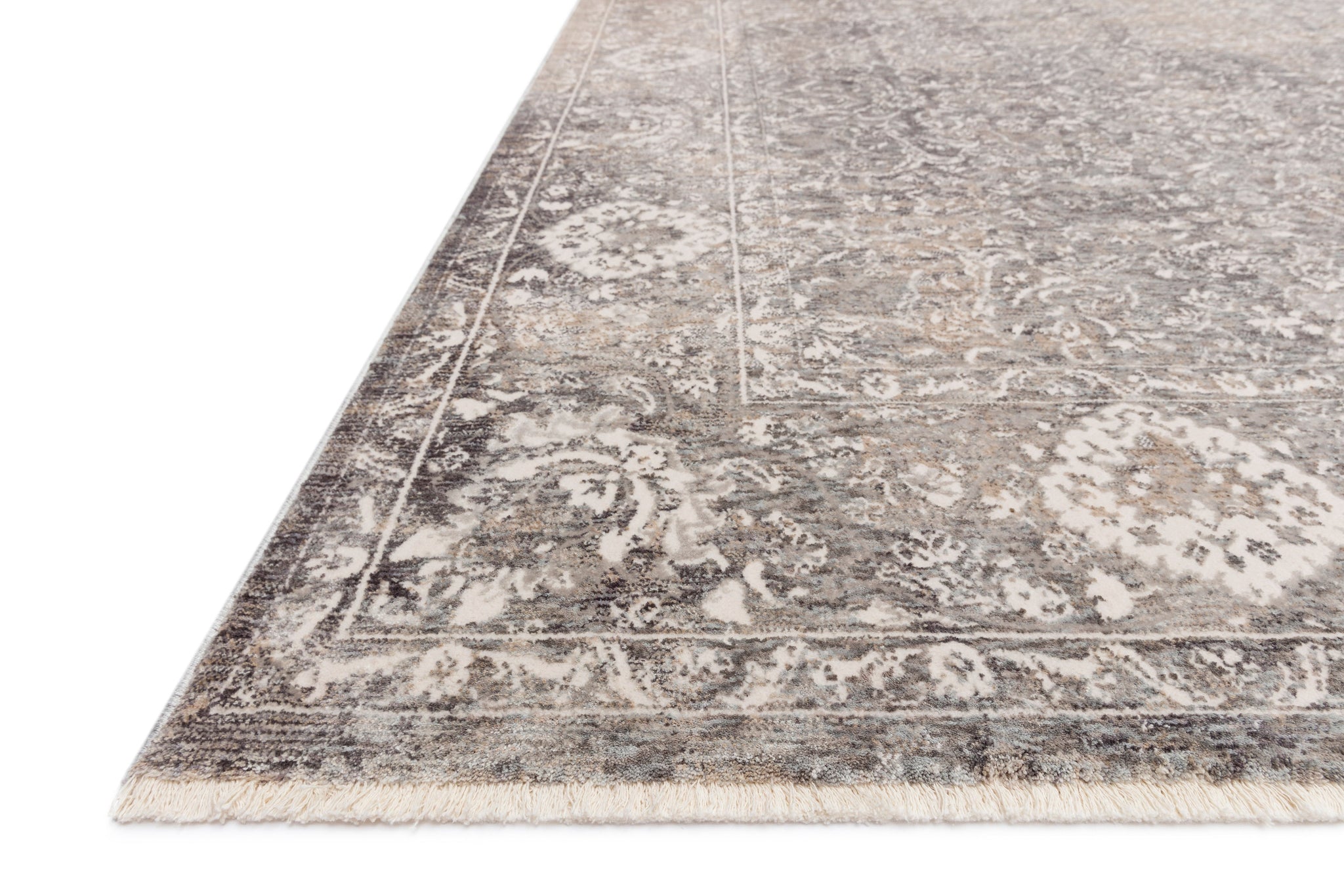 angle view of Homage Stone / Ivory luxury Rug