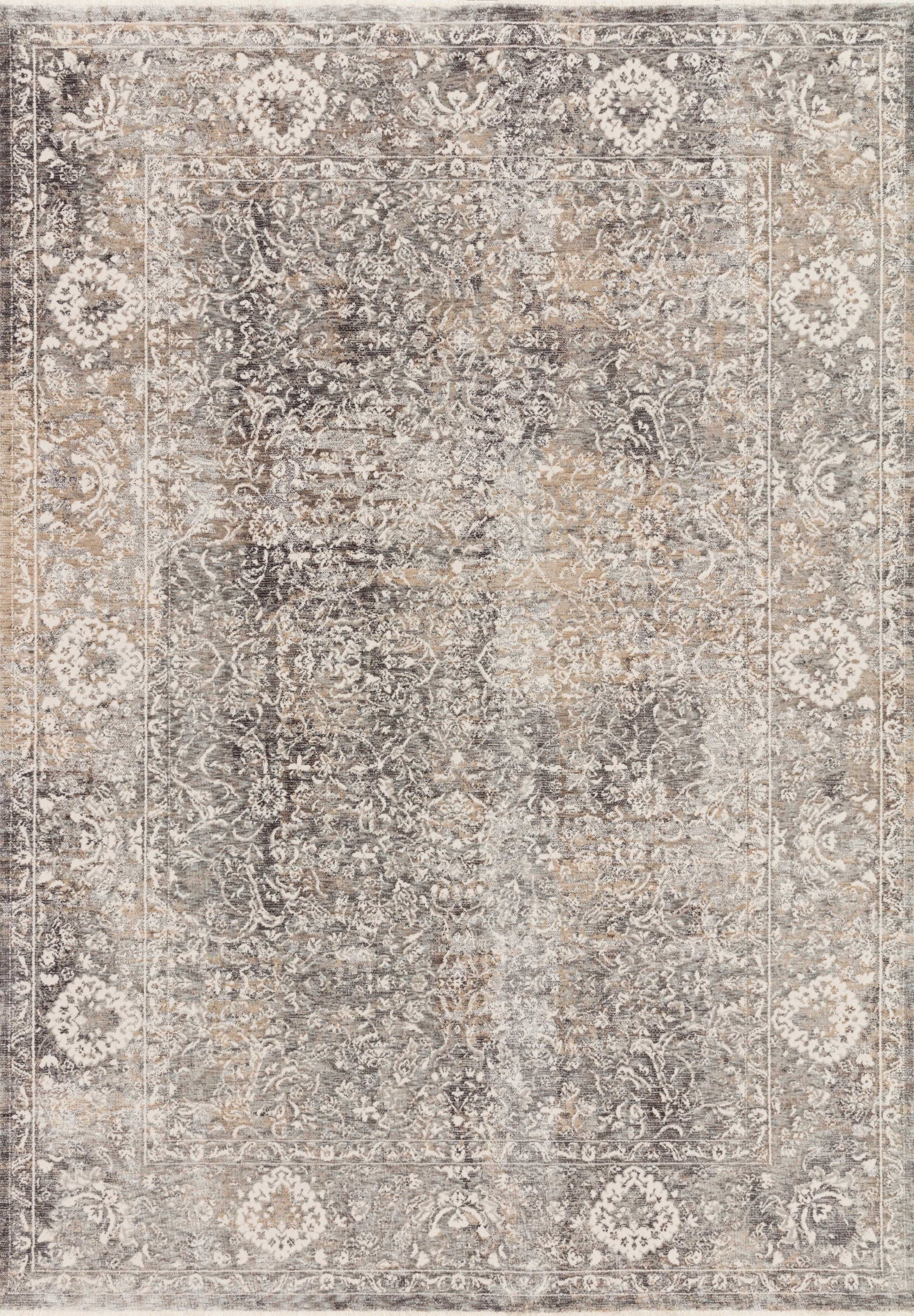 front view of Homage Stone / Ivory luxury Rug
