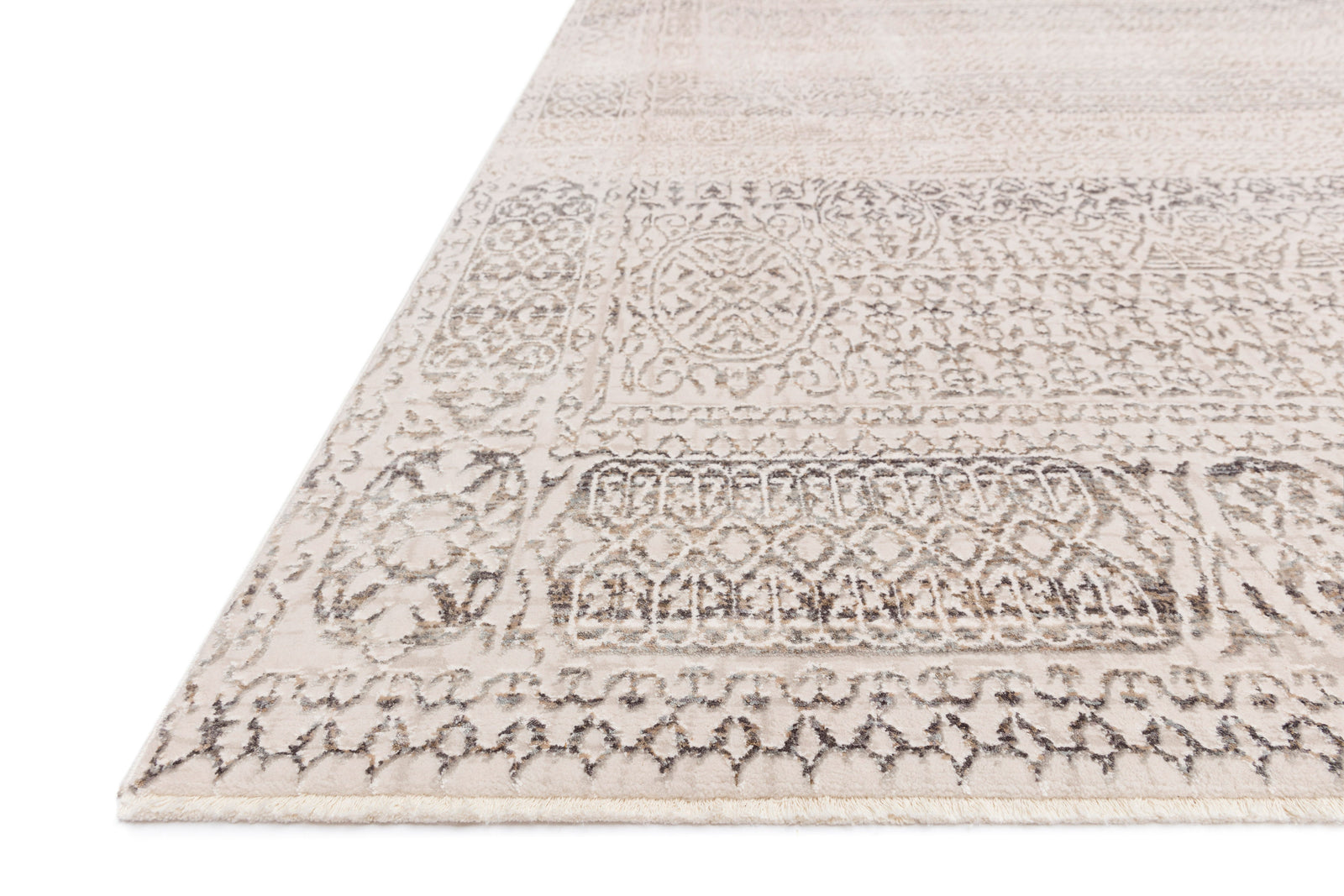 front view of Homage Ivory / Silver luxury Rug