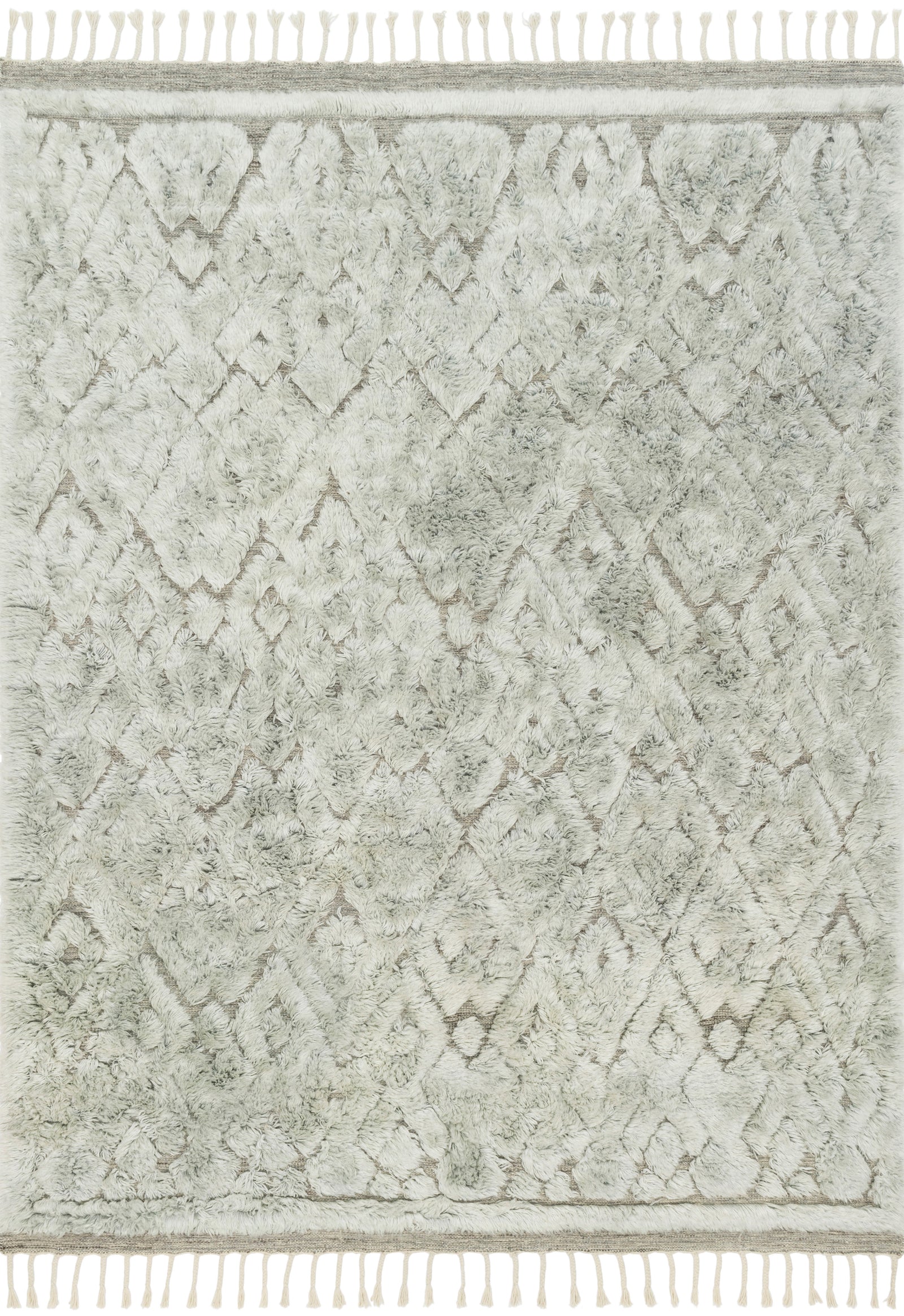 front view of Hygge Grey / Mist luxury Rug