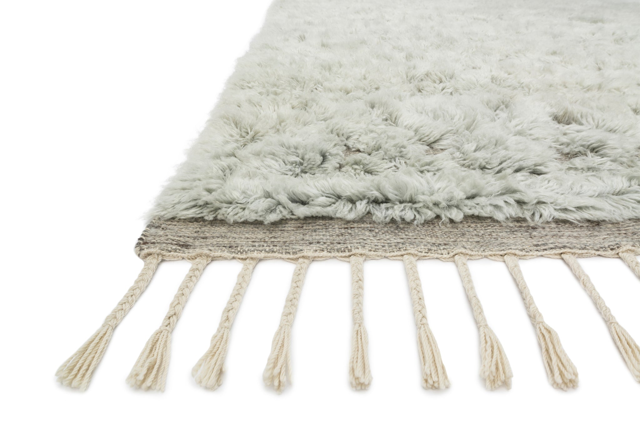 angle view of Hygge Grey / Mist luxury Rug