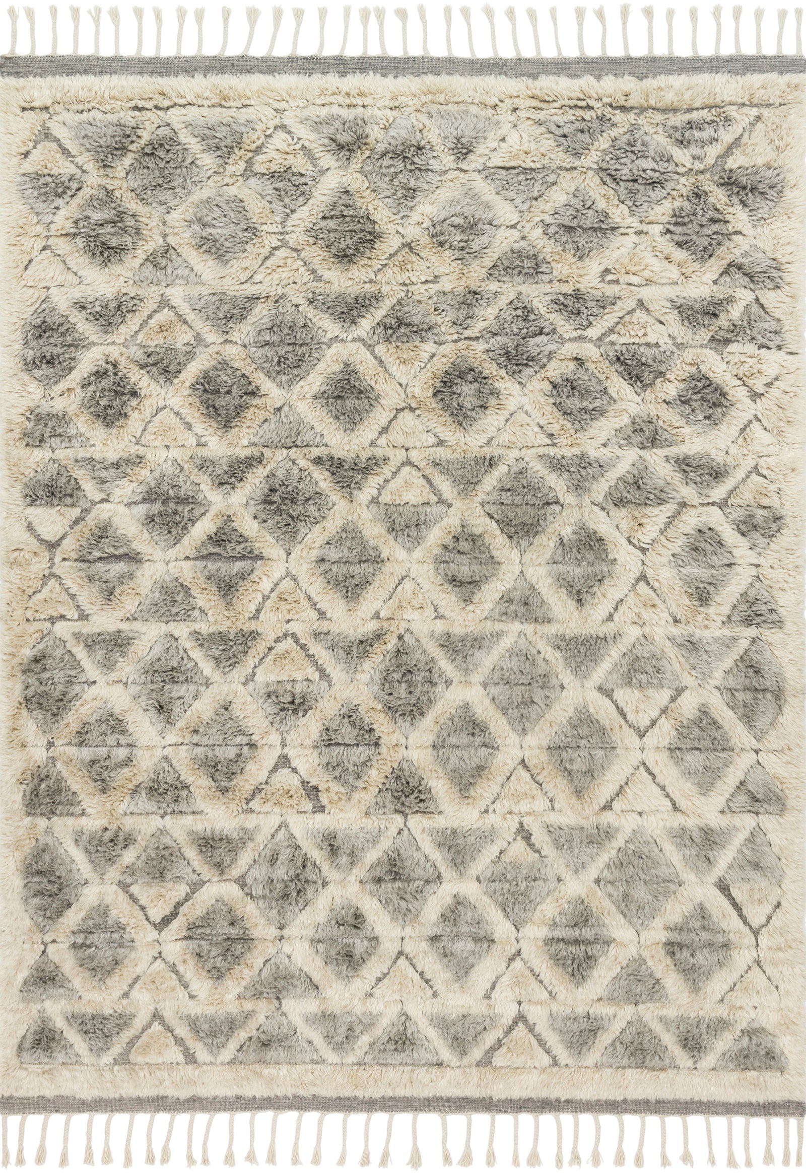 front view of Hygge Smoke / Taupe luxury Rug