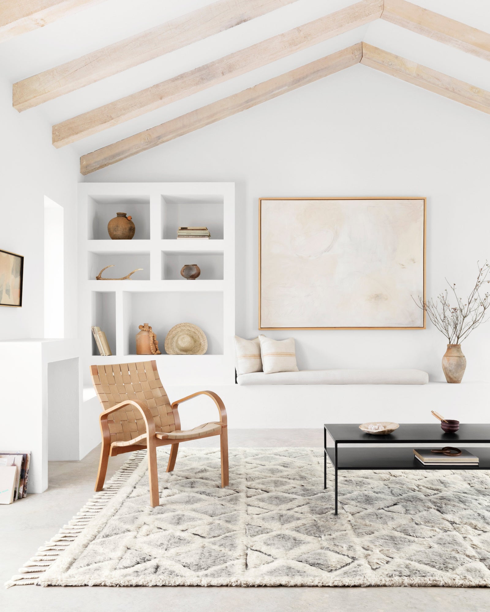 front view of Hygge Smoke / Taupe luxury Rug