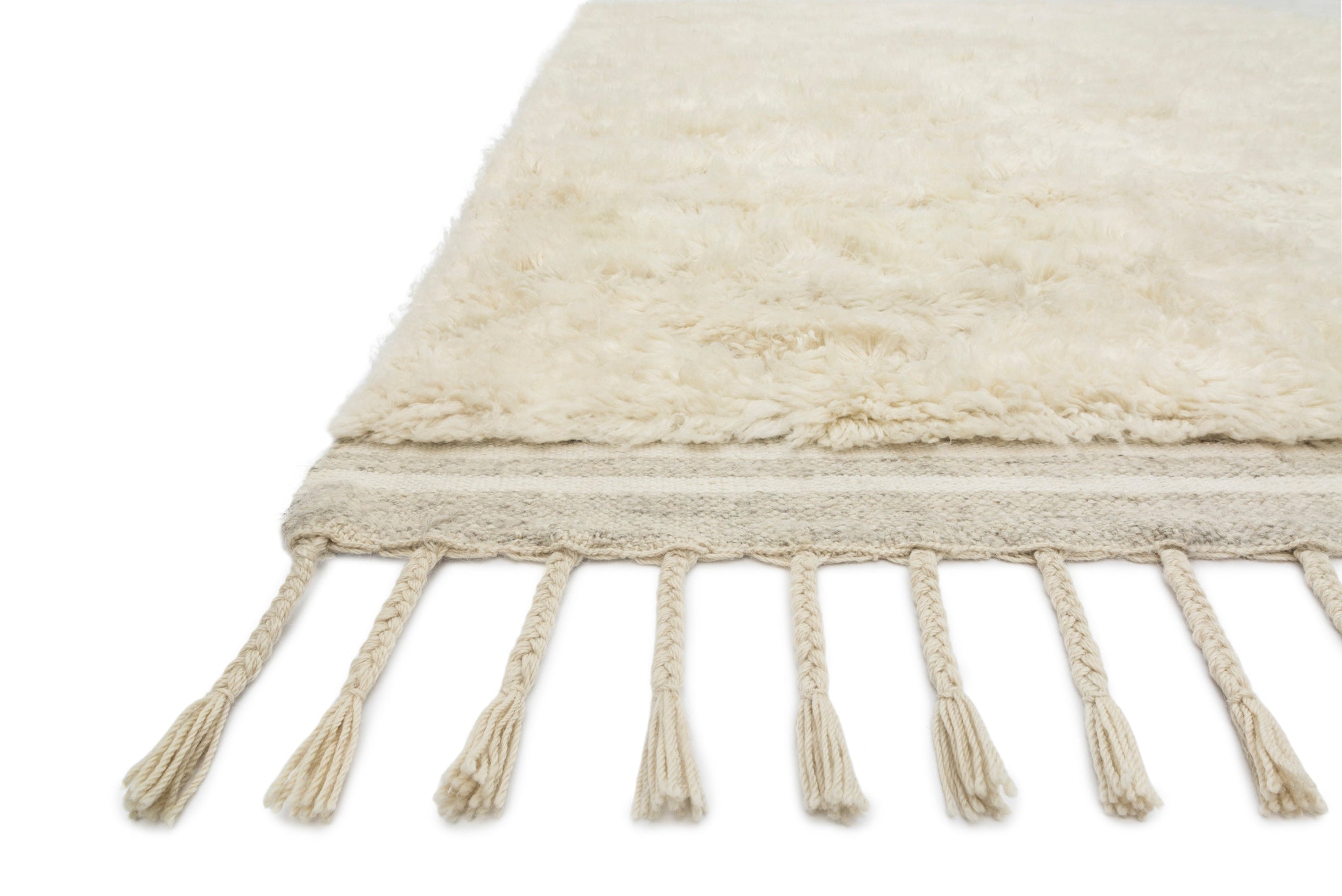 side view of Hygge Oatmeal / Ivory luxury Rug