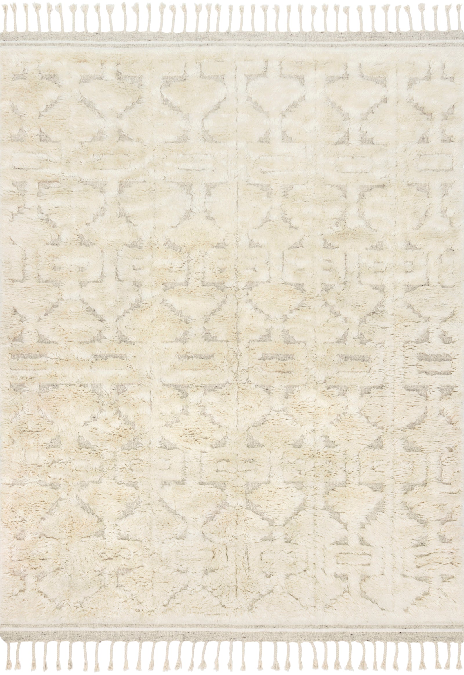front view of Hygge Oatmeal / Ivory luxury Rug