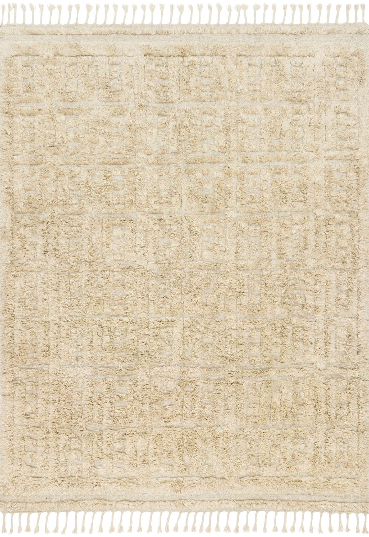 front view of Hygge Oatmeal / Sand luxury Rug