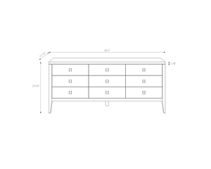 Hara 9 Drawer Dresser - White