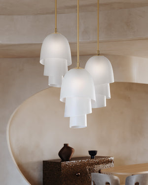 Hela Pendant 18" styled in a welcoming entryway for warm, layered light at Laurie Yapp Home.