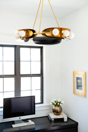 Hopper Chandelier 32" - Lifestyle [271-09-VB/BBR] design Stephanie Trantham @the_broadmoor_house