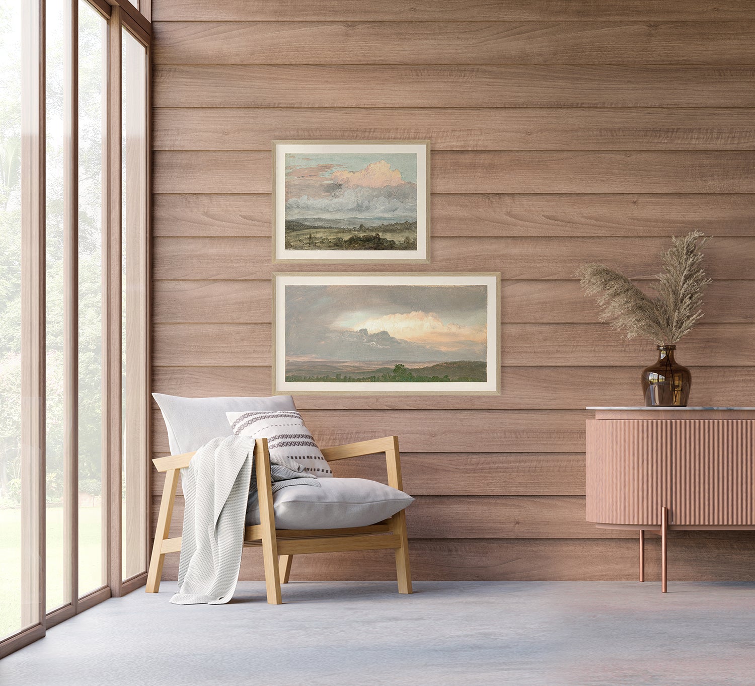 front view of Hudson River School – Clouds Over the Hills C.1865 luxury Artwork