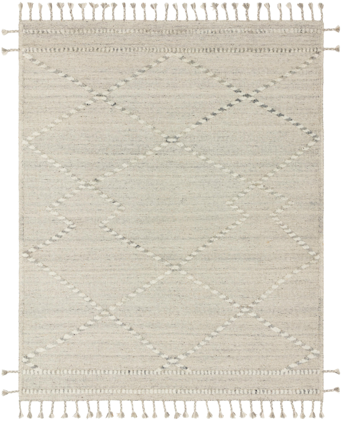 front view of Iman Ivory / Lt. Grey luxury Rug