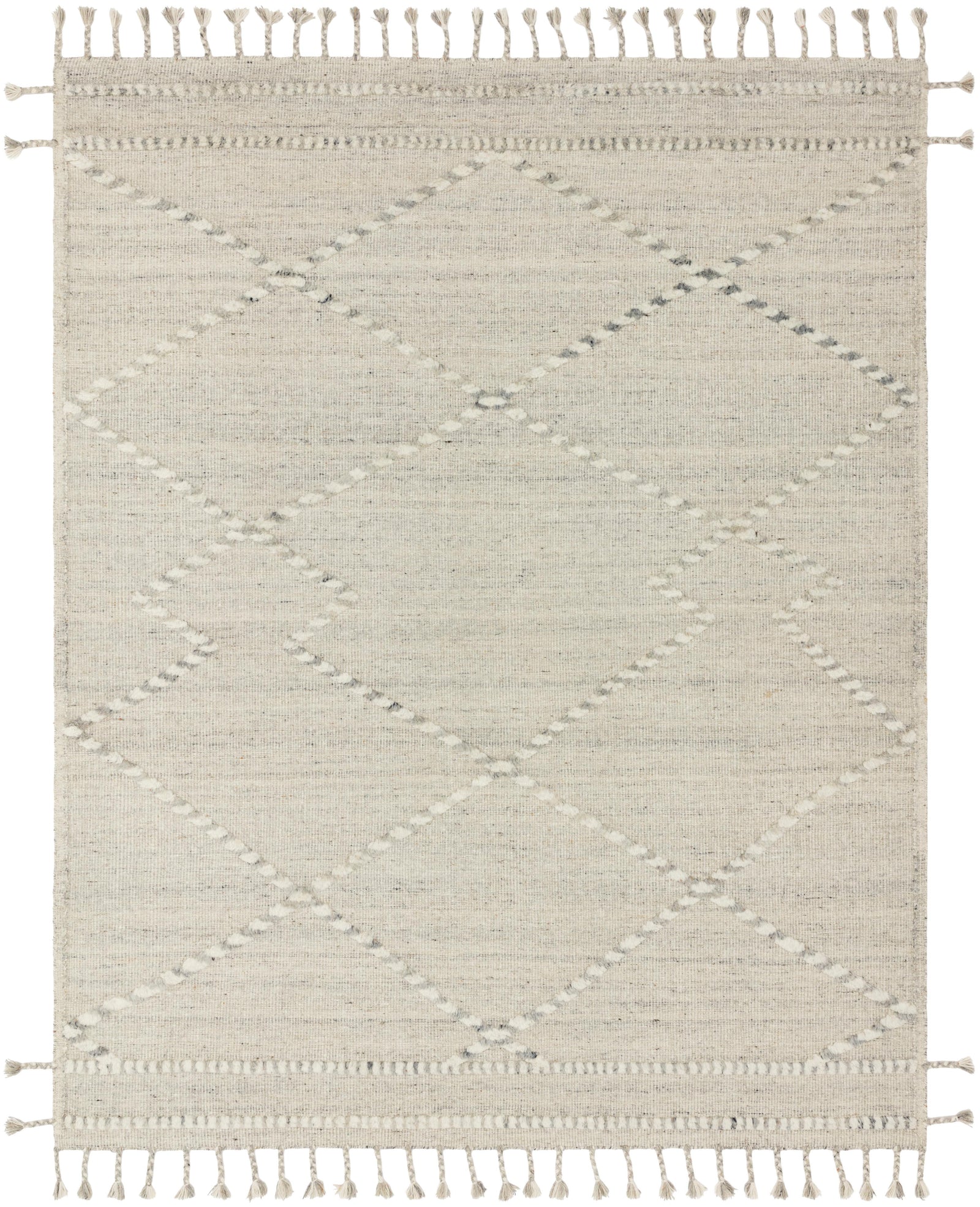 front view of Iman Ivory / Lt. Grey luxury Rug