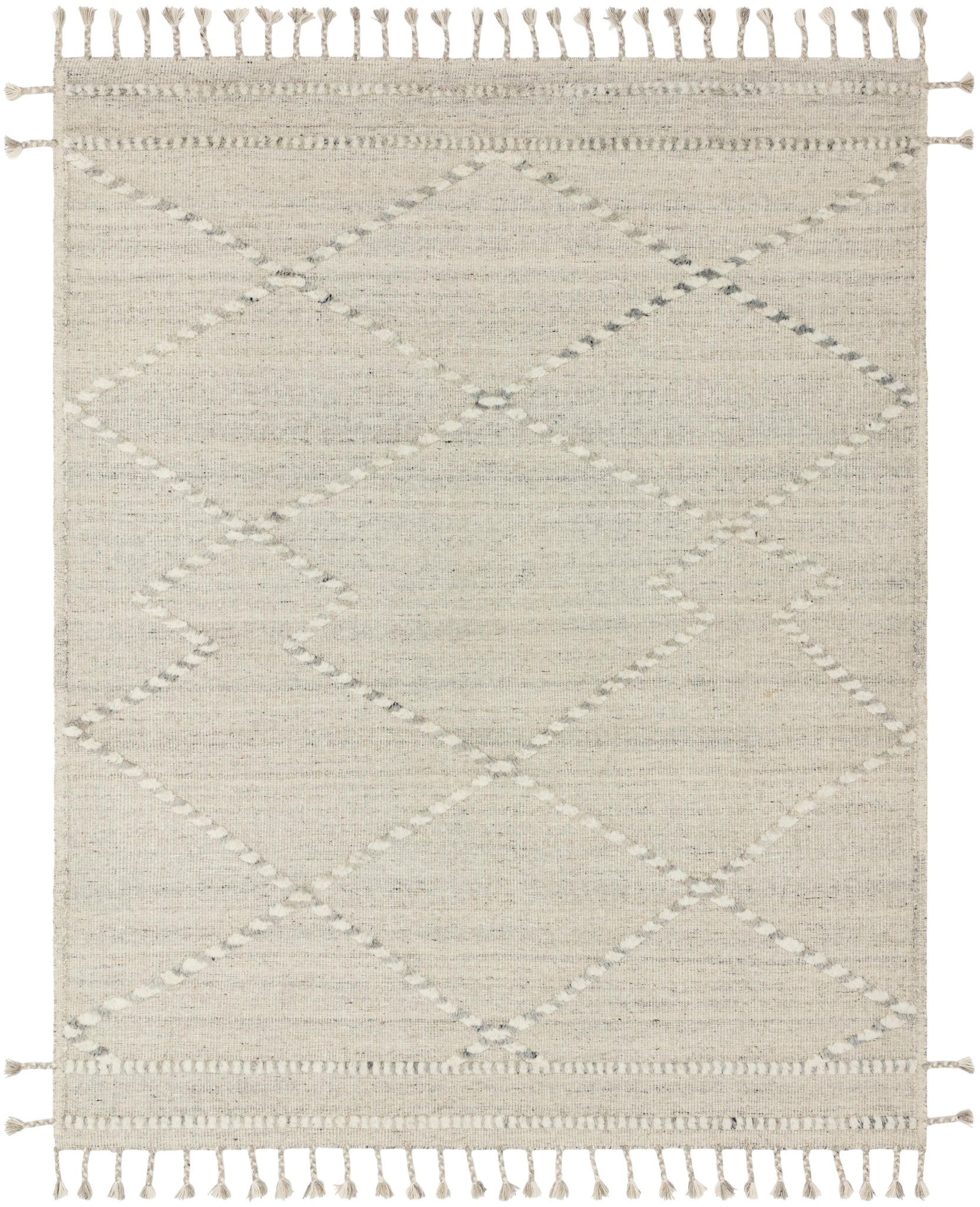 front view of Iman Ivory / Lt. Grey luxury Rug