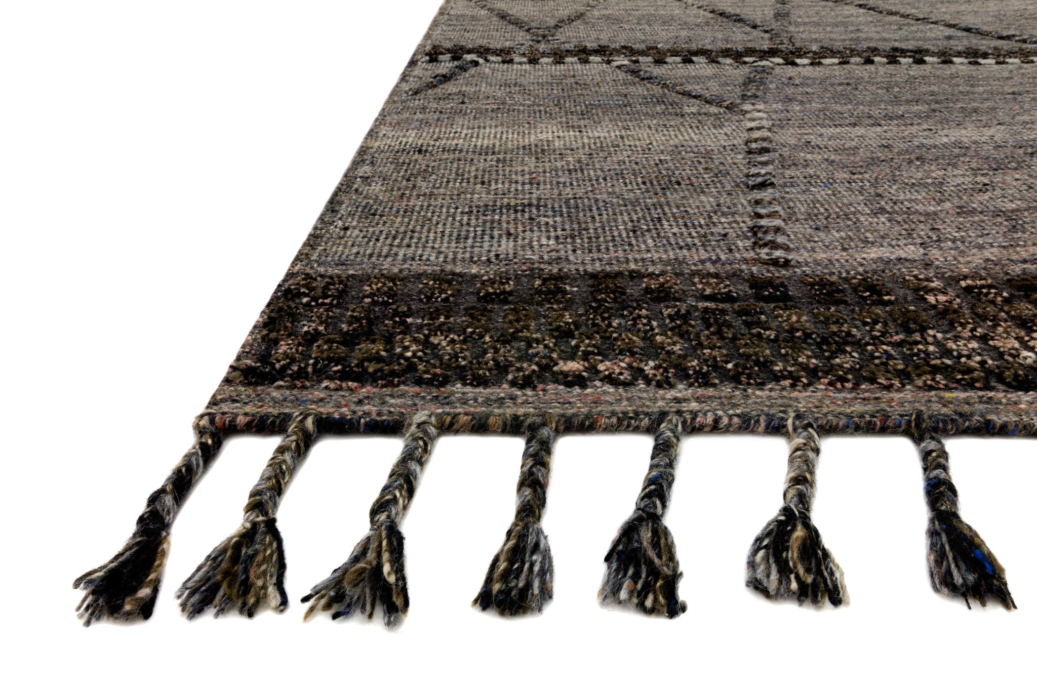 angle view of Iman Grey / Multi luxury Rug