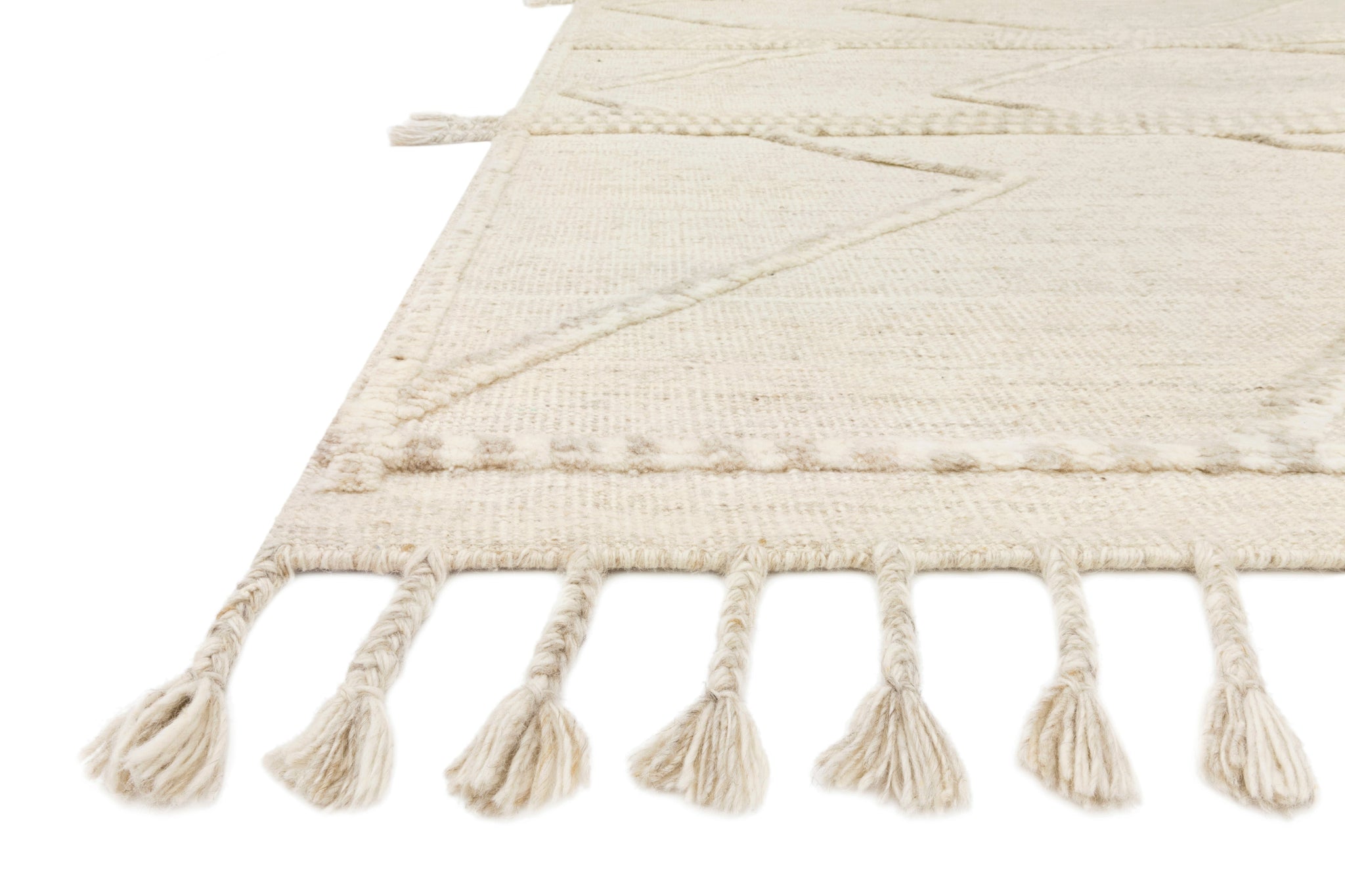 angle view of Iman Beige / Ivory luxury Rug