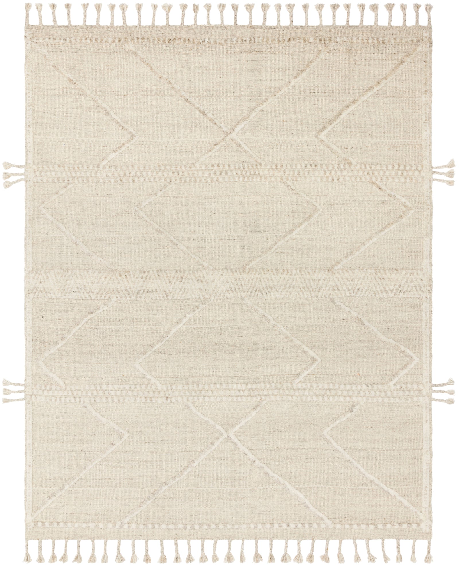 front view of Iman Beige / Ivory luxury Rug
