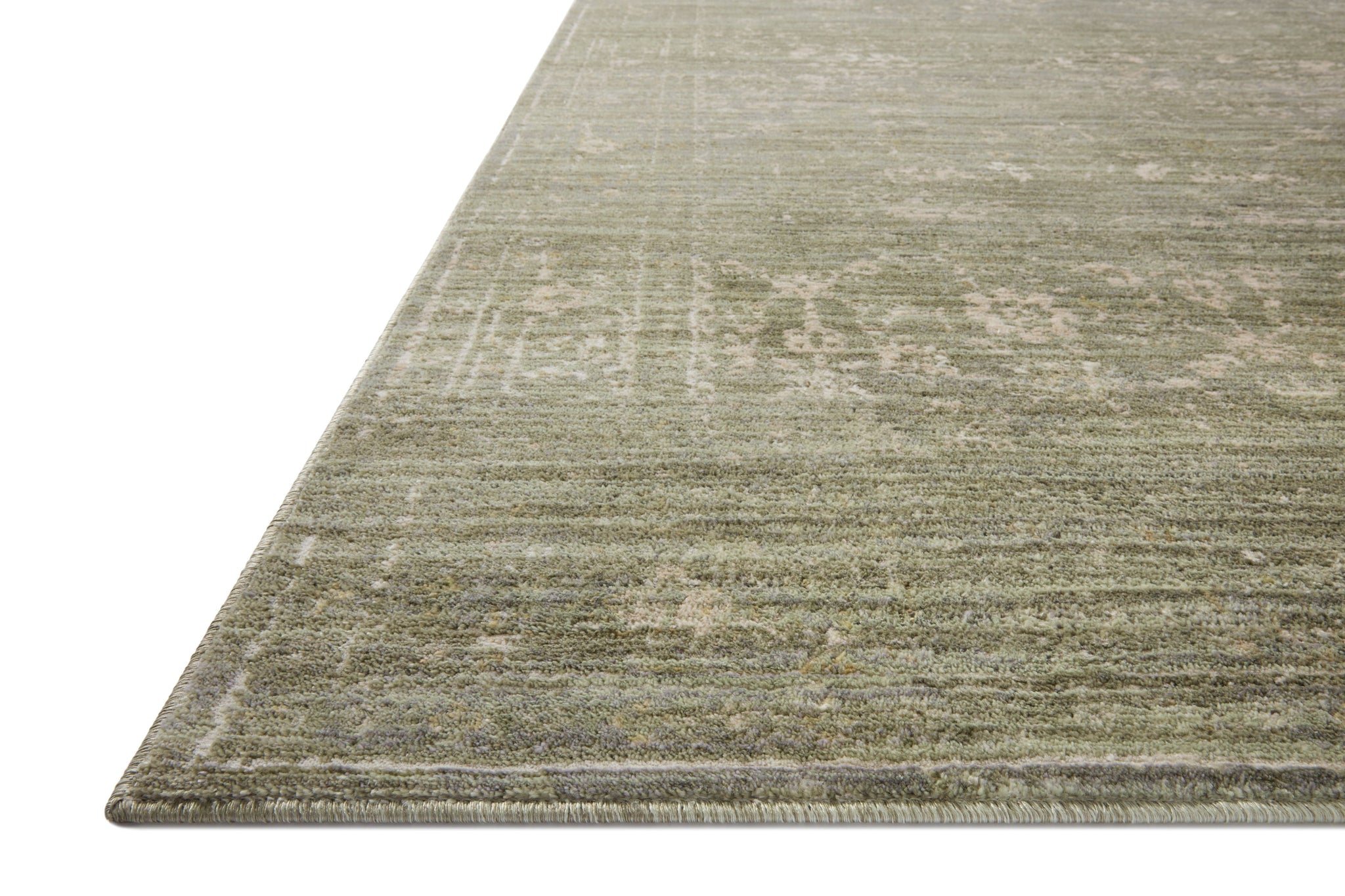 side view of Indra Sage / Natural luxury Rug