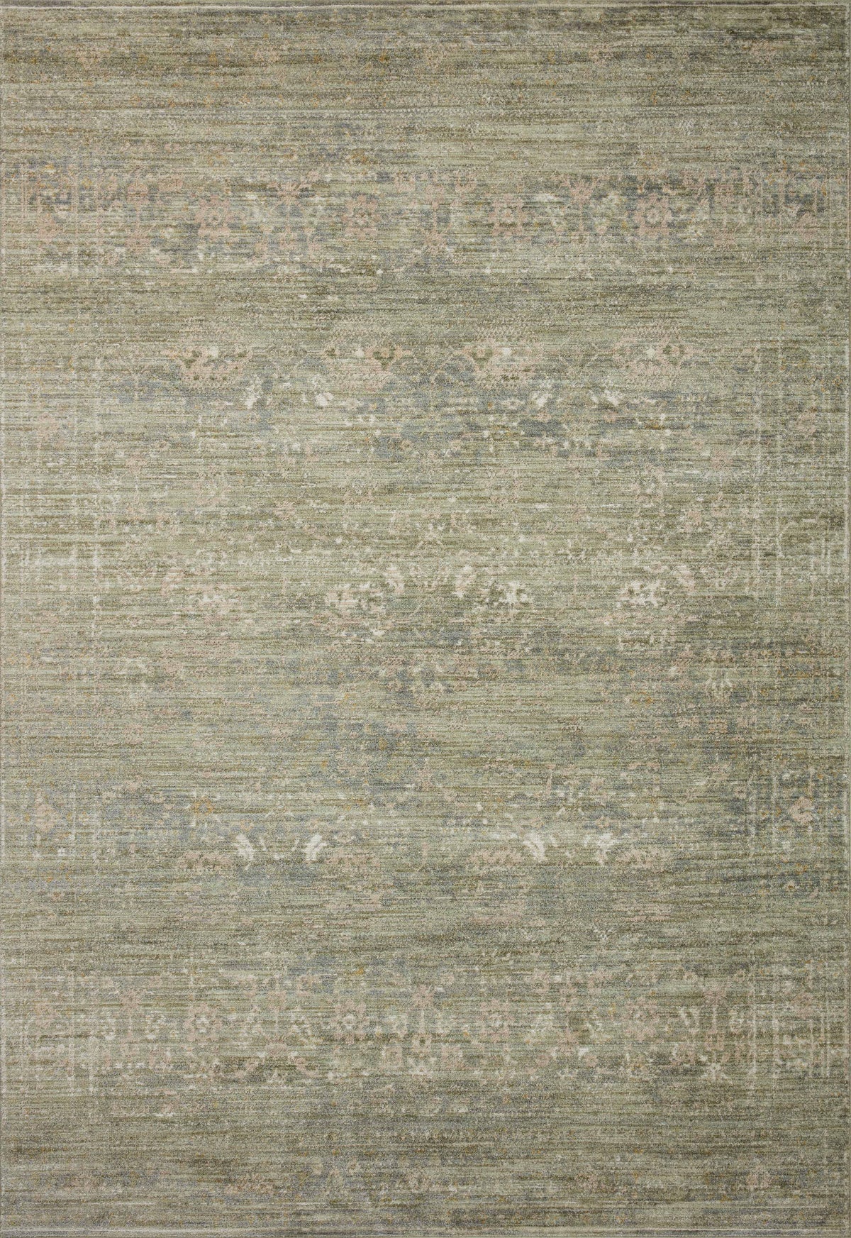 front view of Indra Sage / Natural luxury Rug