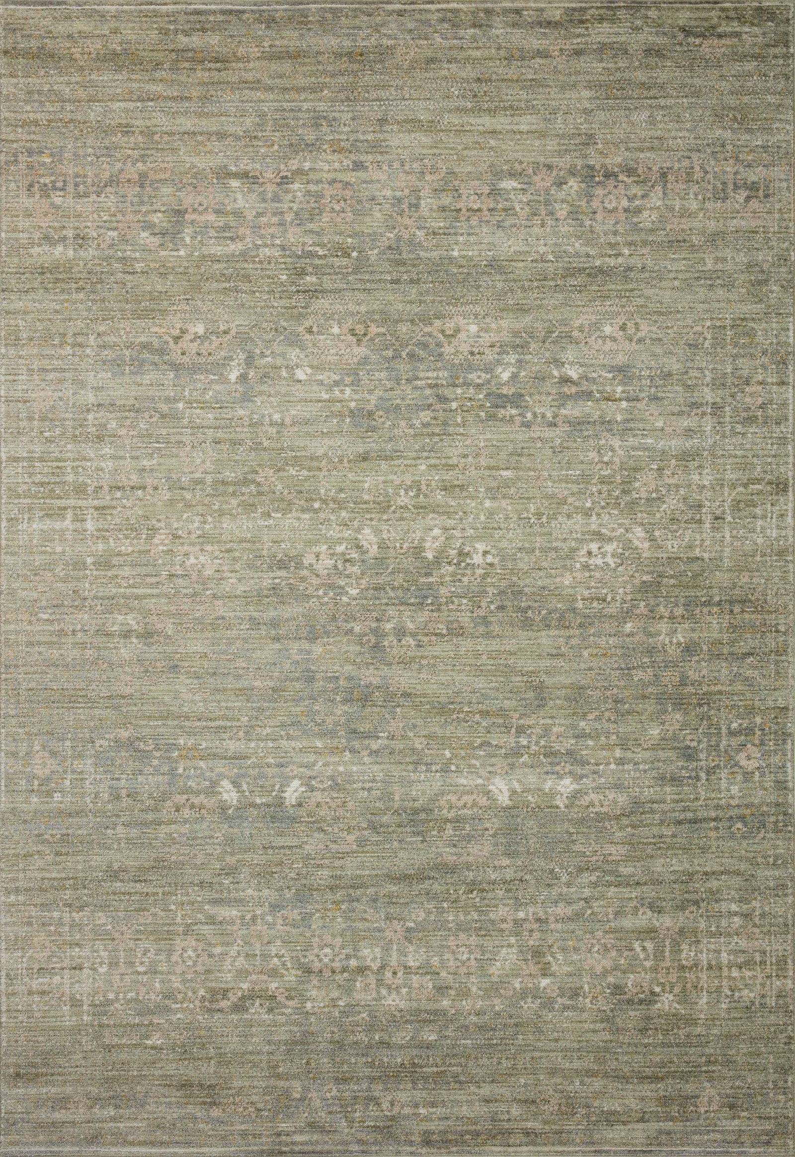 front view of Indra Sage / Natural luxury Rug