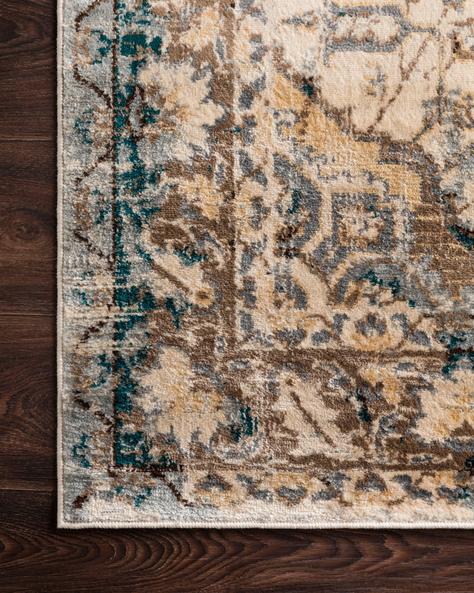 lifestyle view of Isadora Oatmeal / Bark luxury Rug
