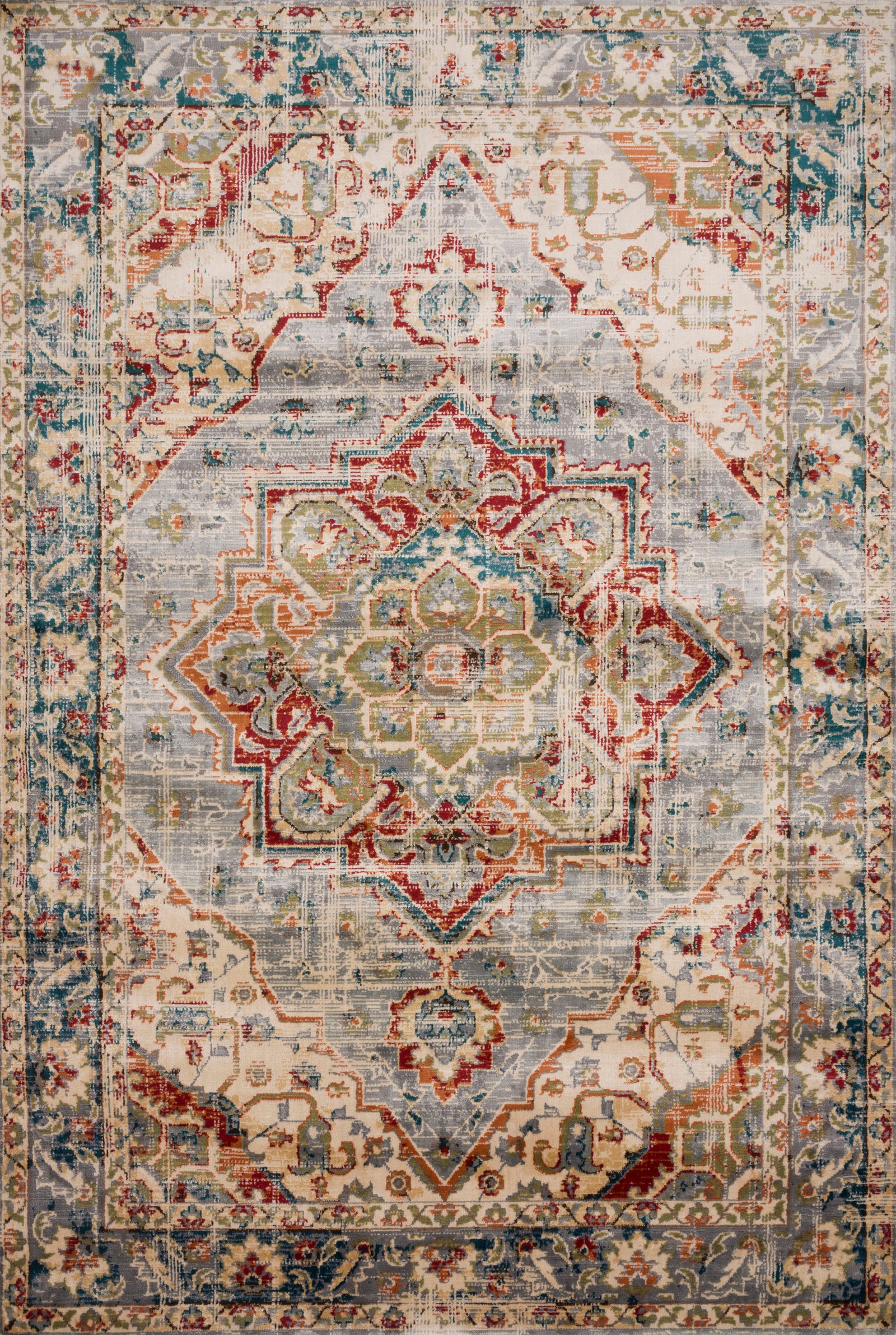 front view of Isadora Oatmeal / Multi luxury Rug