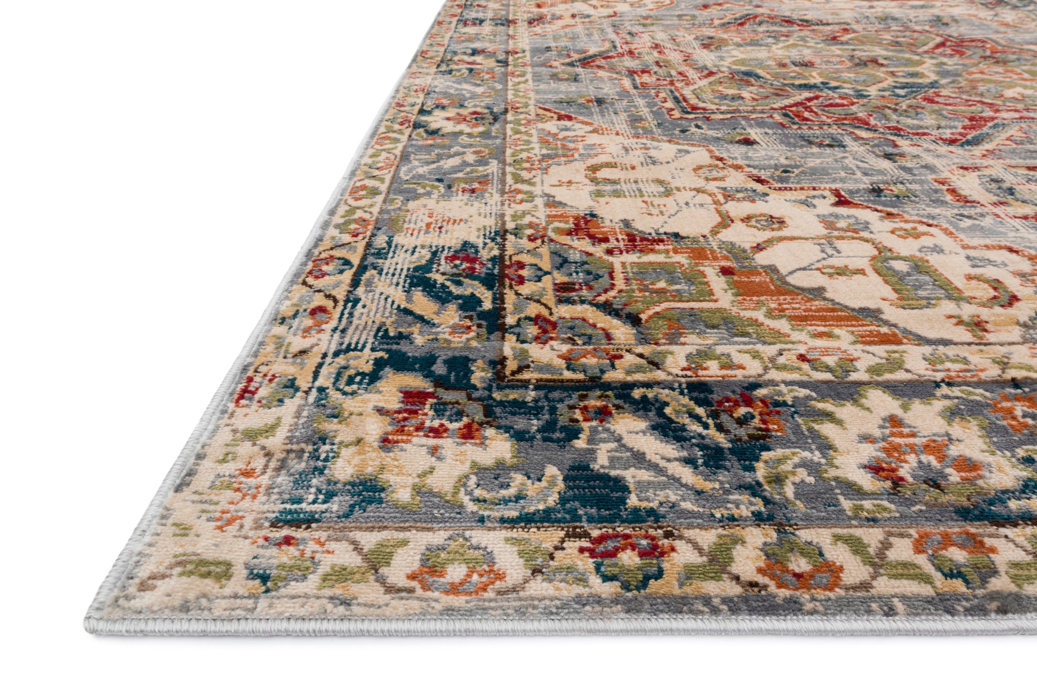 side view of Isadora Oatmeal / Multi luxury Rug
