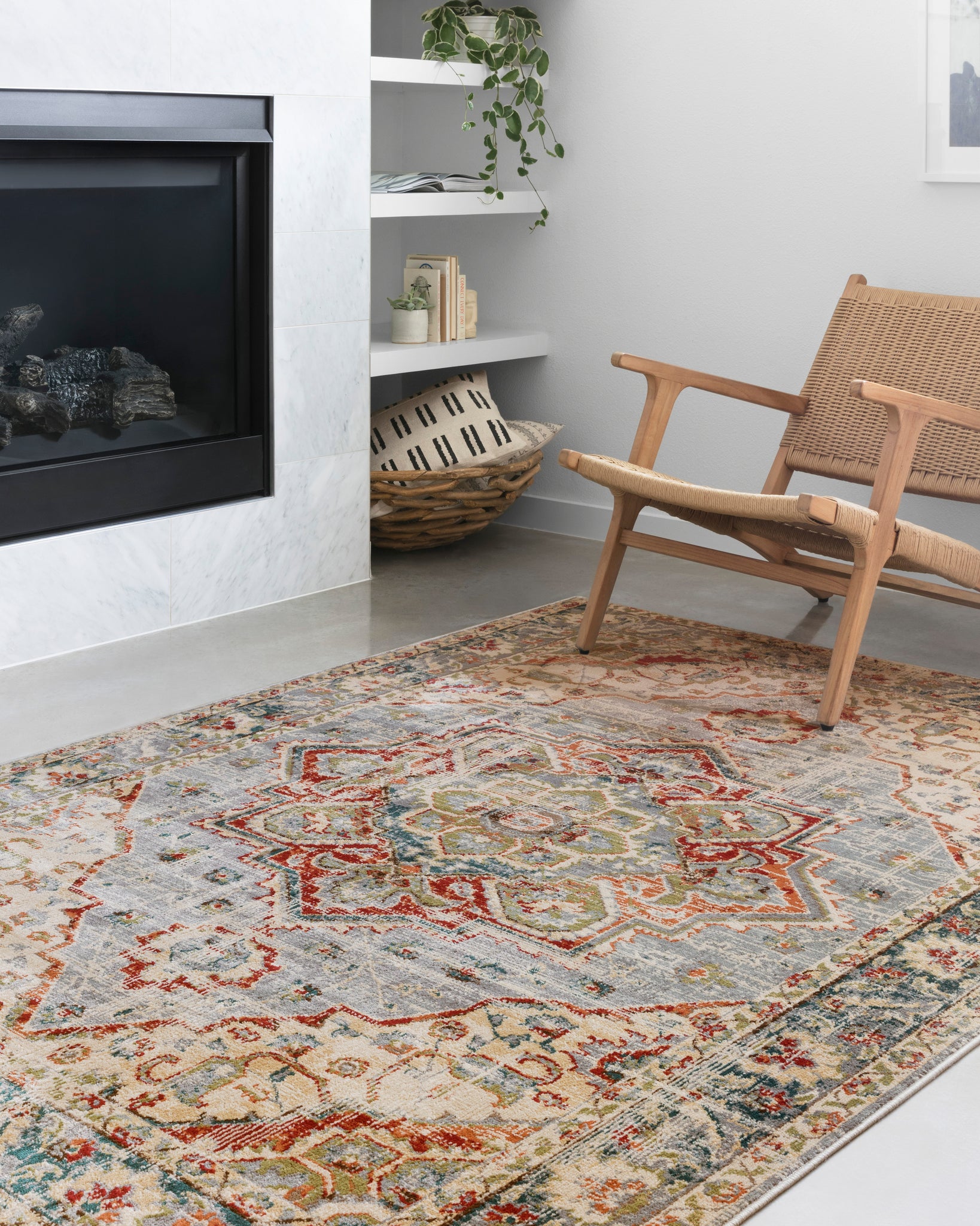 angle view of Isadora Oatmeal / Multi luxury Rug