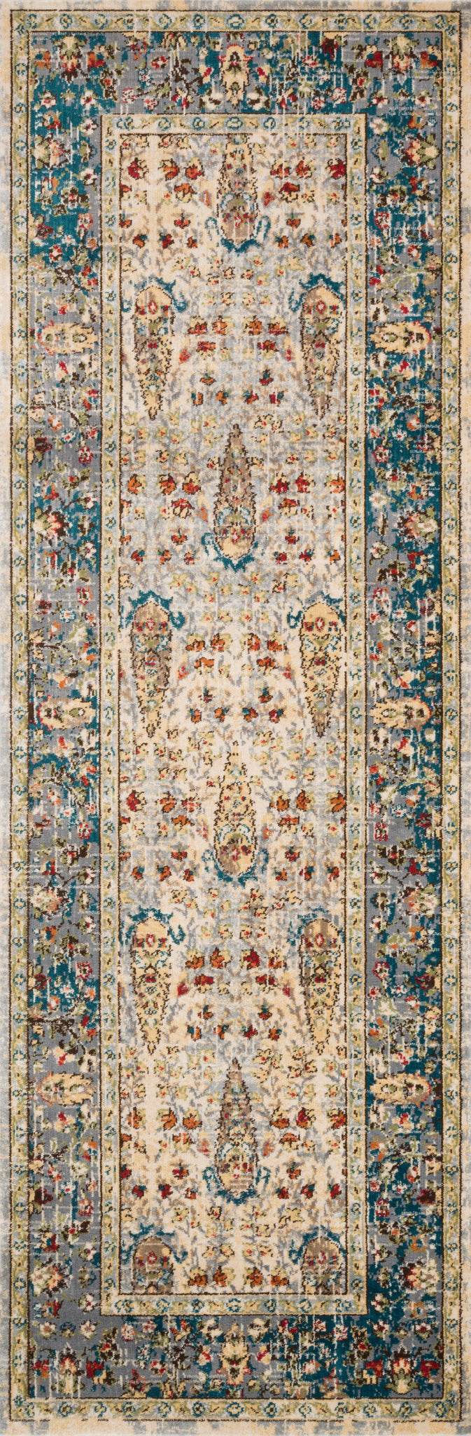 detail view of Isadora Sand / Steel luxury Rug