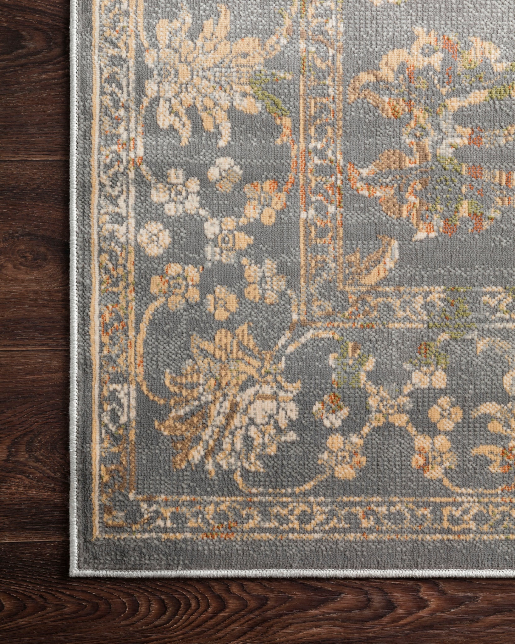 lifestyle view of Isadora Silver / Silver luxury Rug