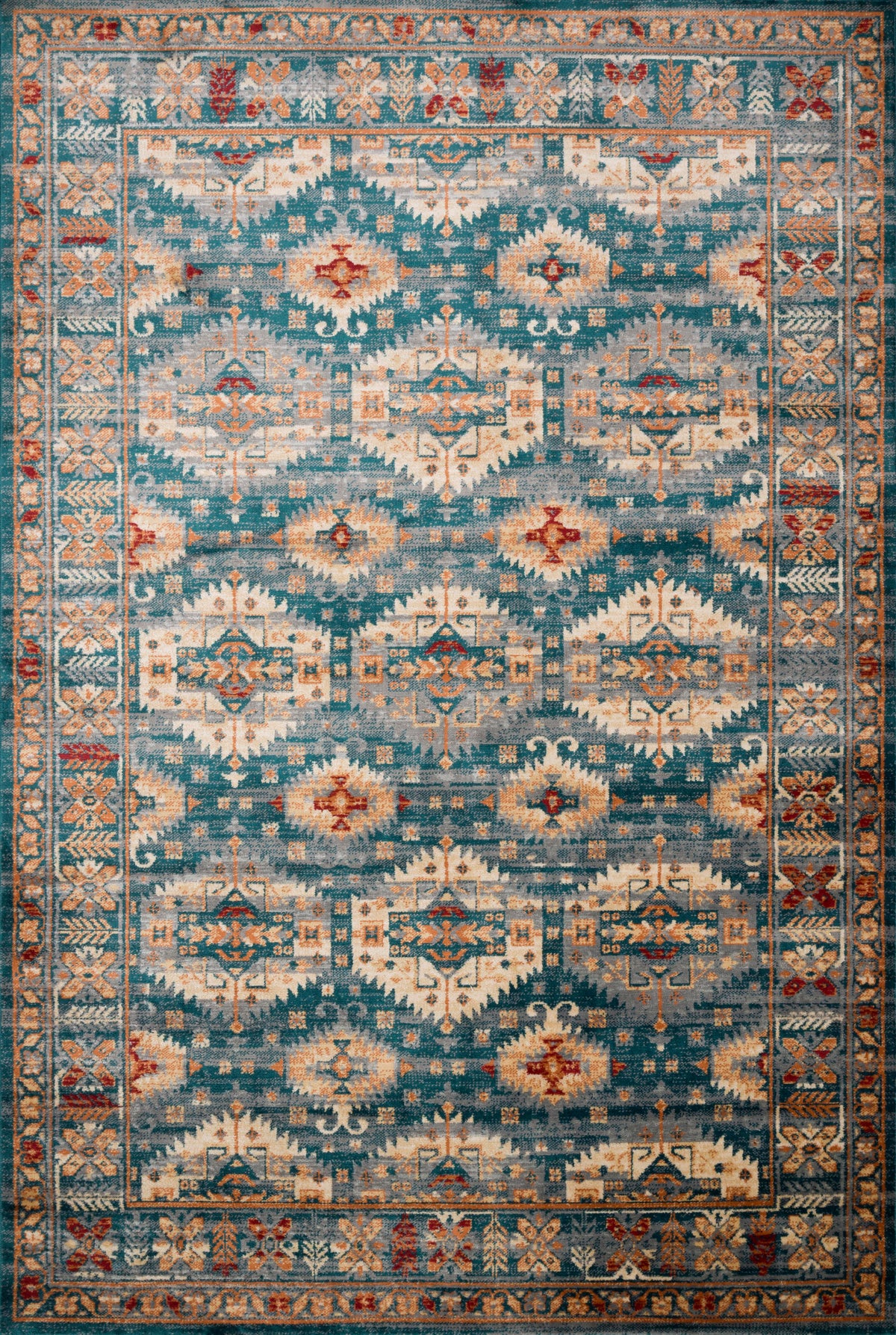 front view of Isadora Lagoon / Multi luxury Rug