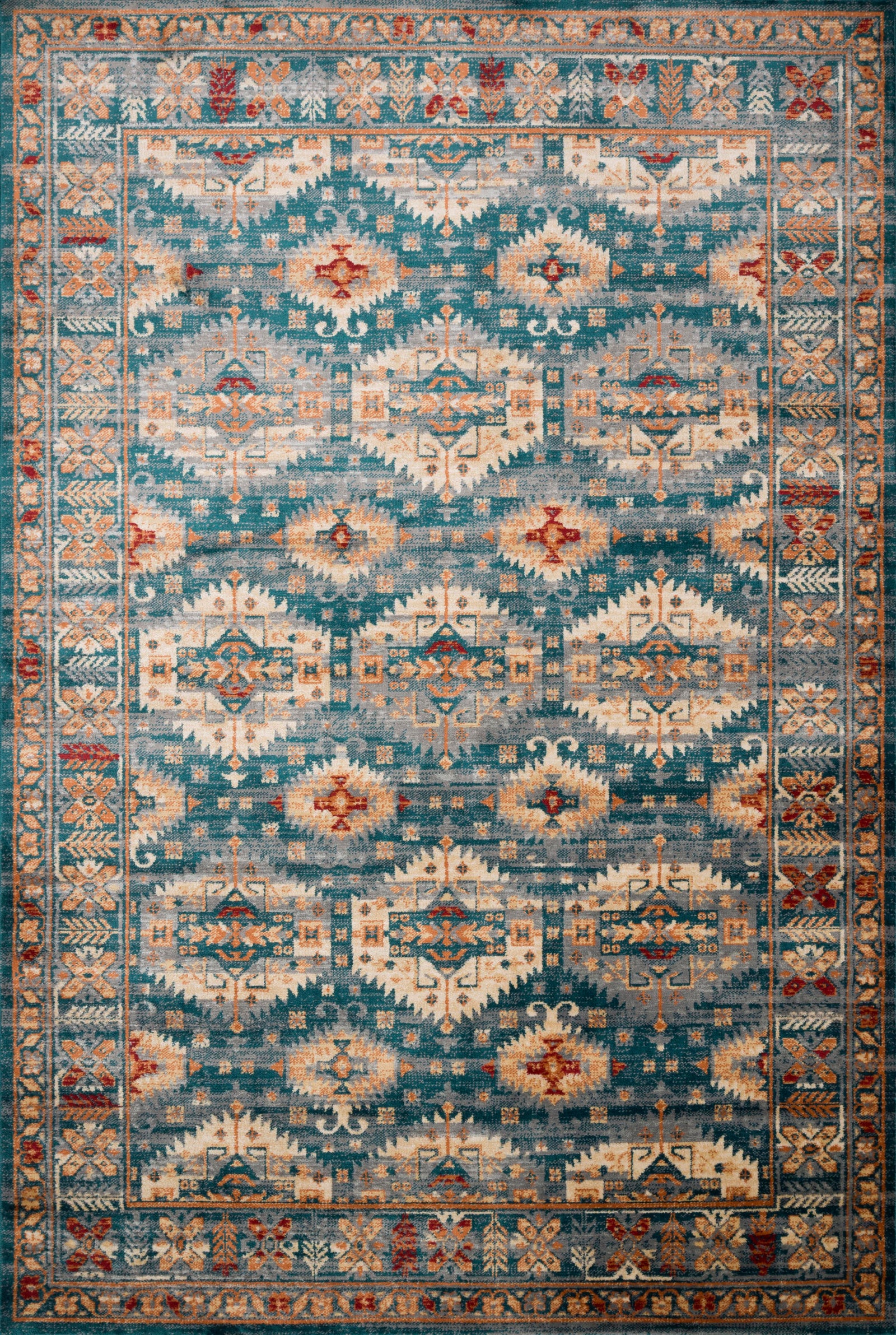 front view of Isadora Lagoon / Multi luxury Rug
