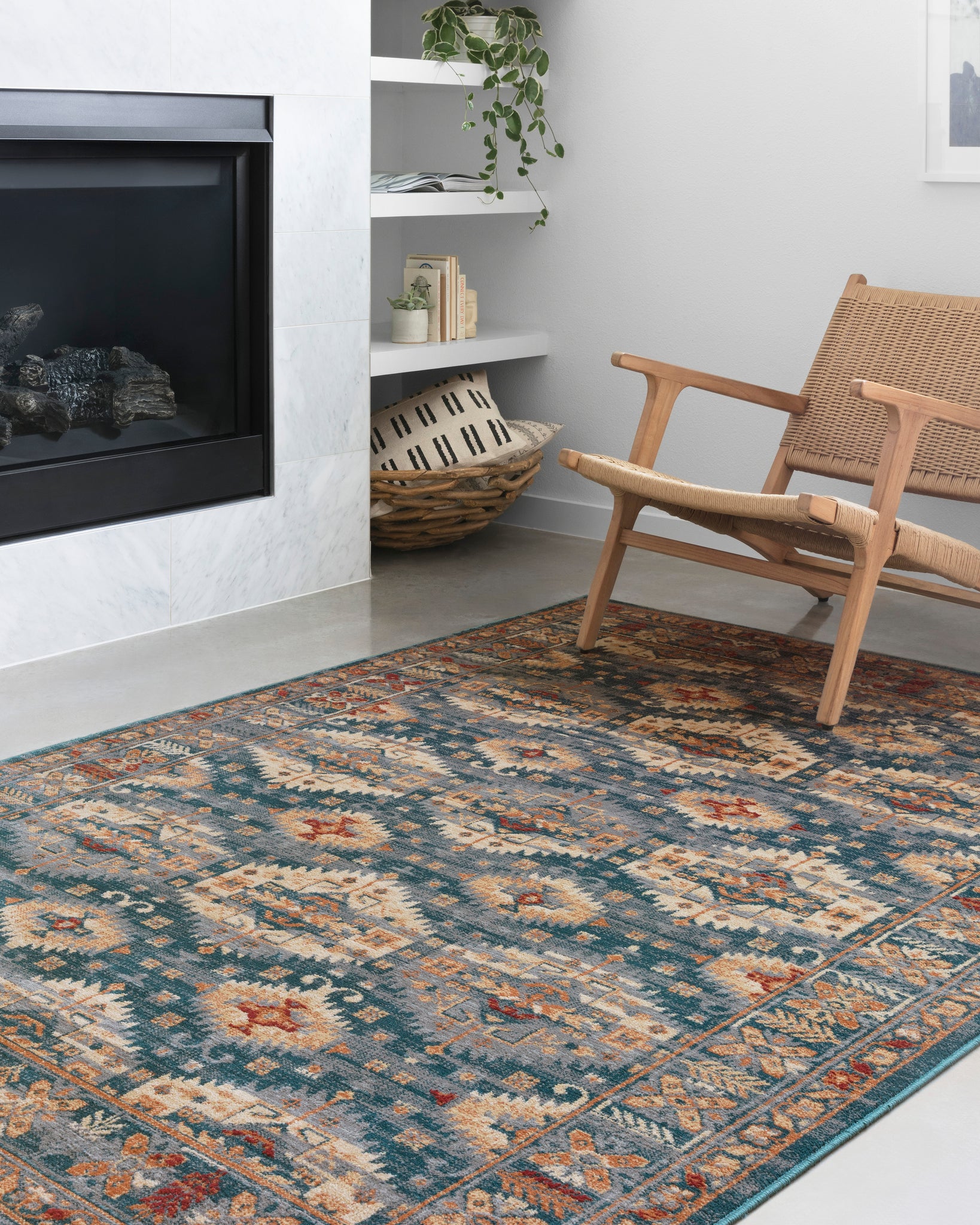 angle view of Isadora Lagoon / Multi luxury Rug