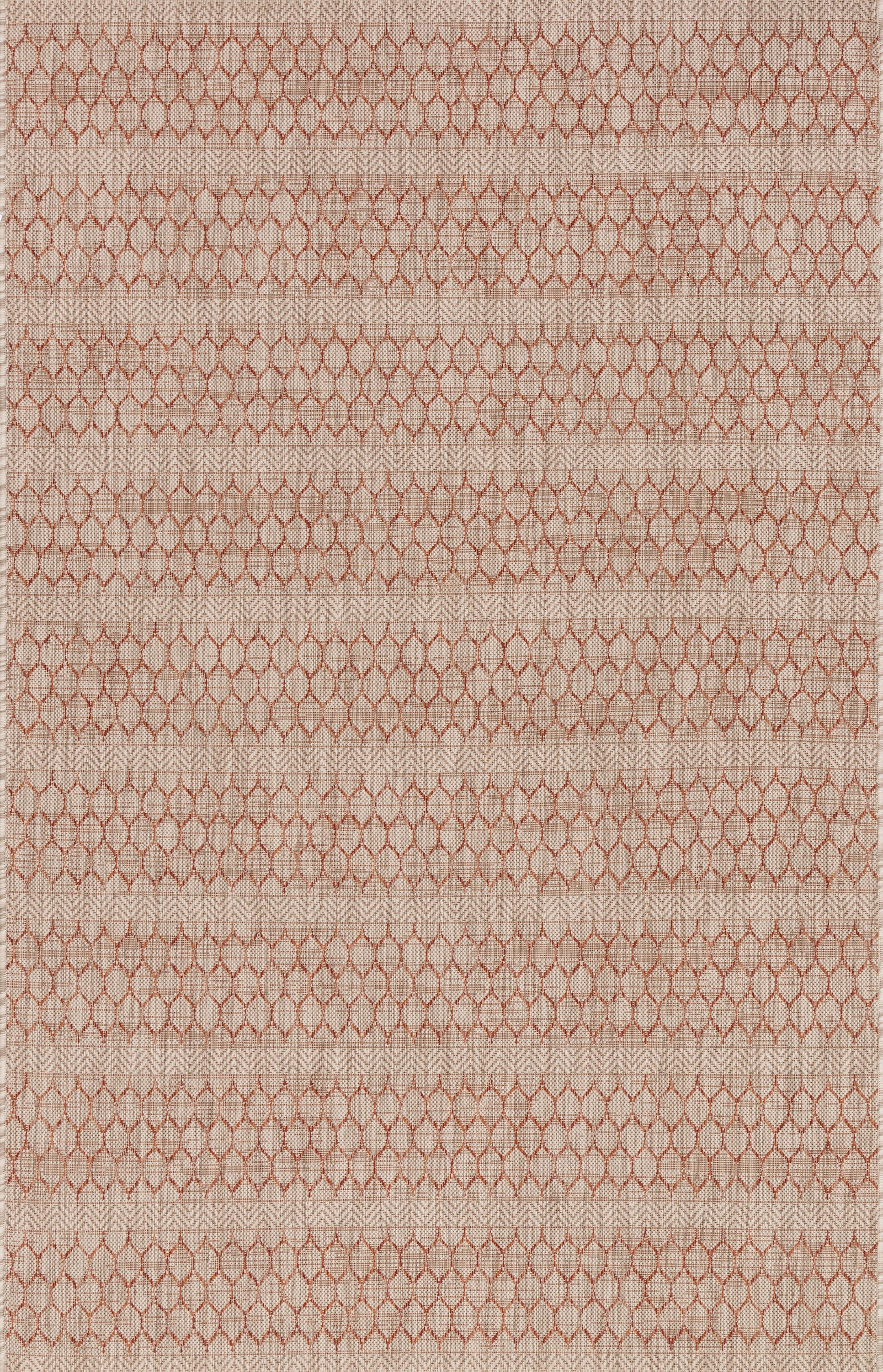 front view of Isle Beige / Rust luxury Rug