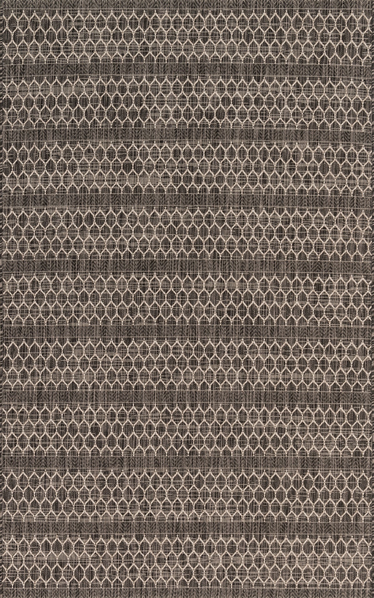 front view of Isle Black / Grey luxury Rug