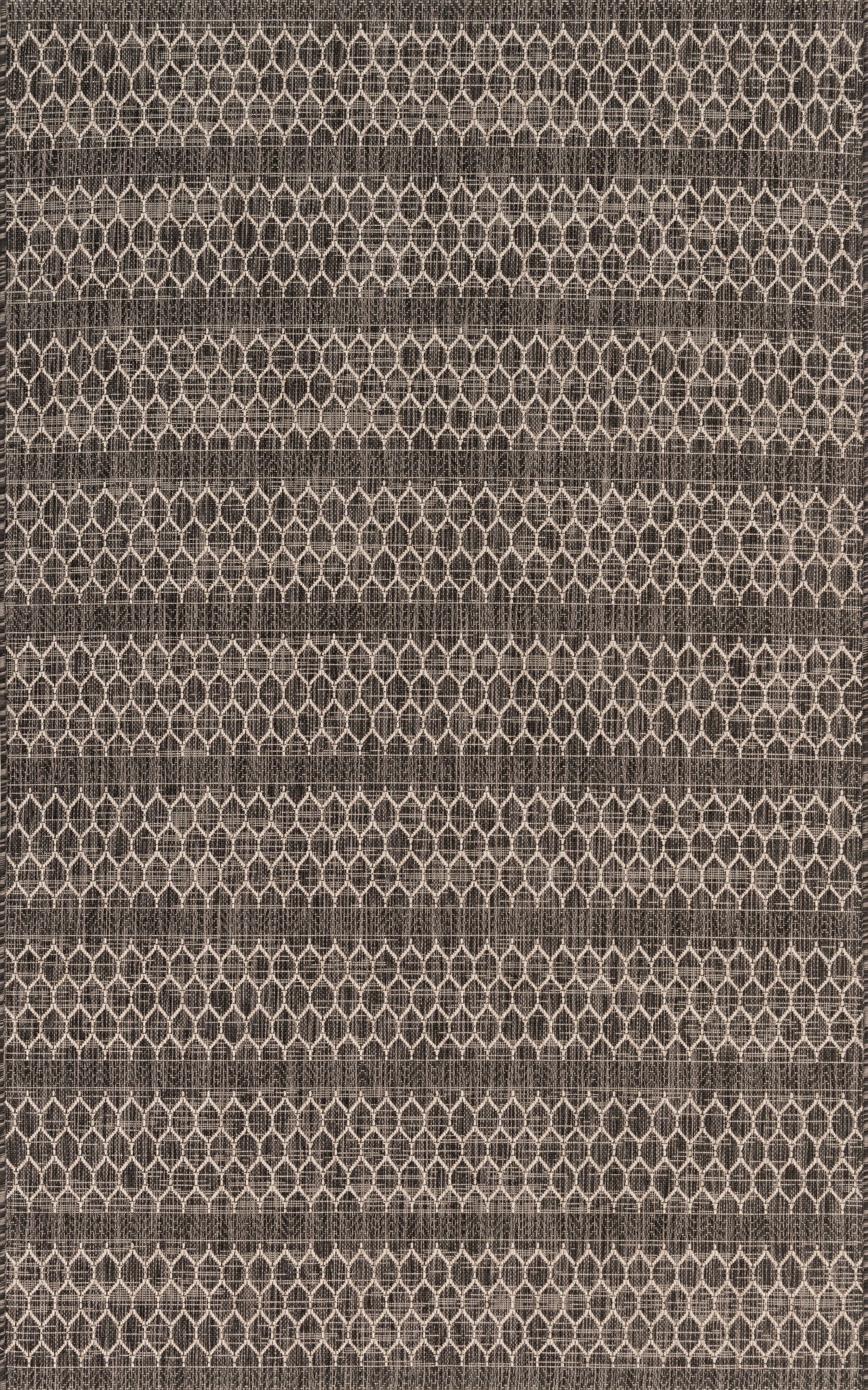 front view of Isle Black / Grey luxury Rug
