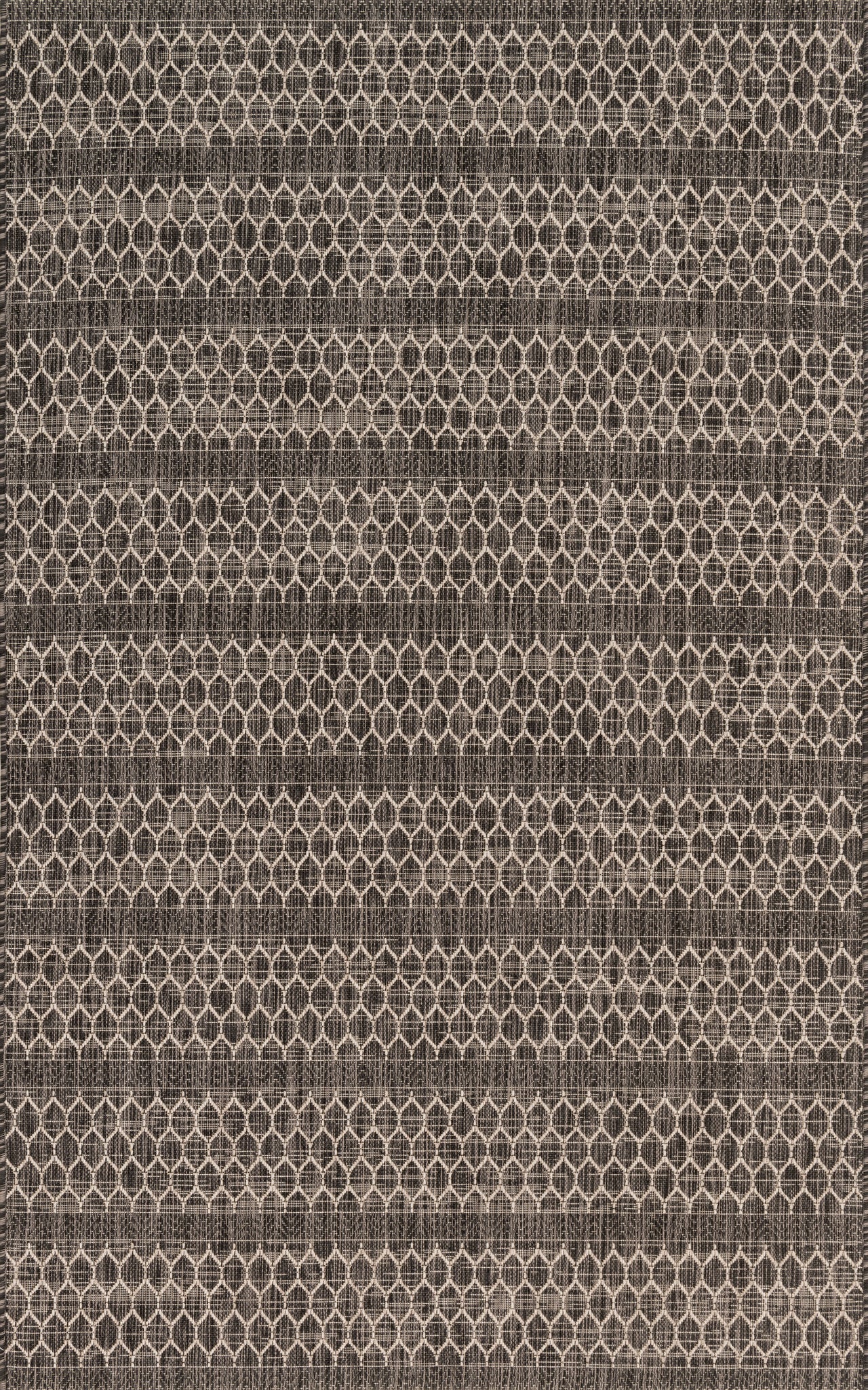 front view of Isle Black / Grey luxury Rug