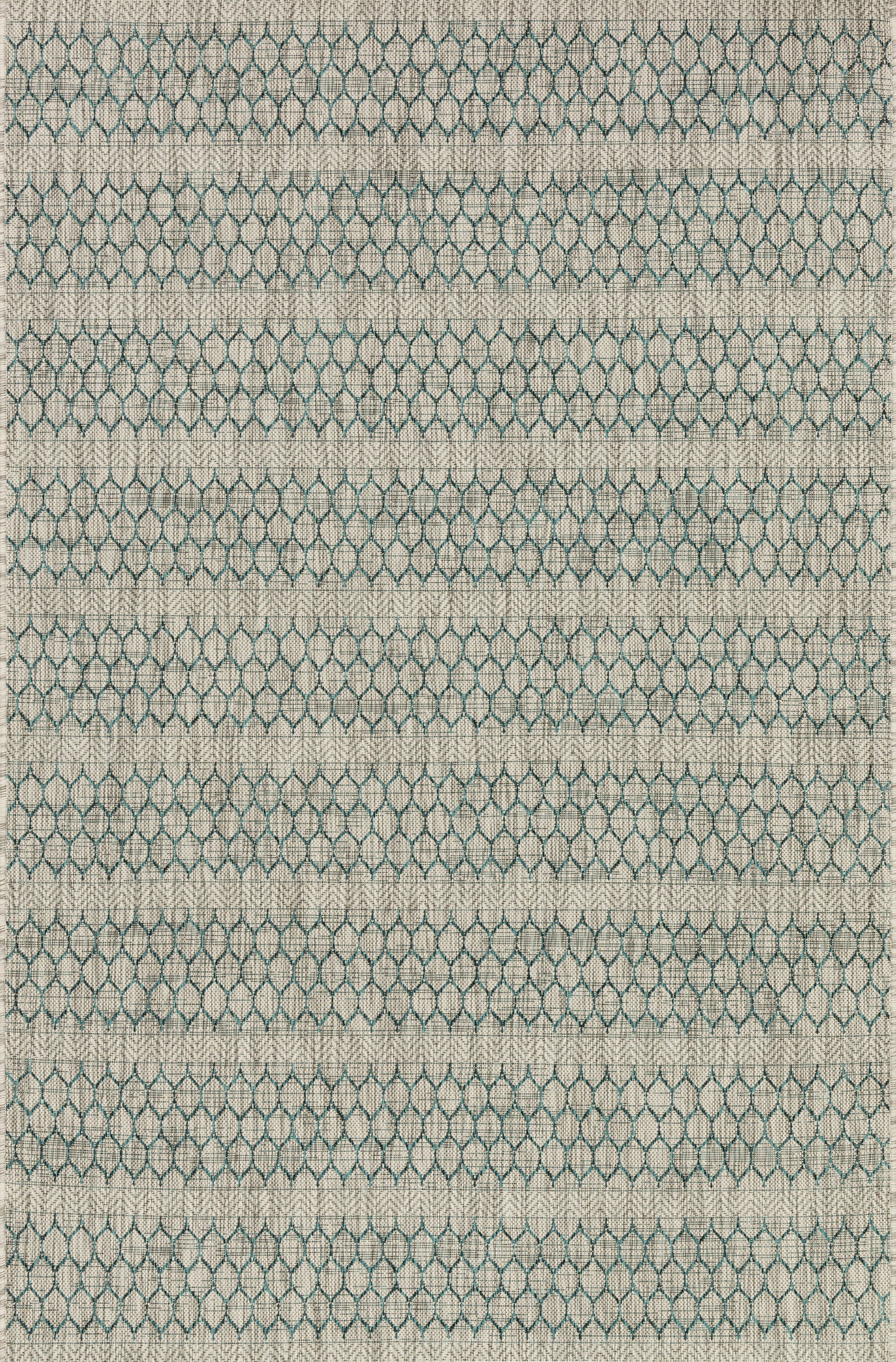 front view of Isle Grey / Teal luxury Rug