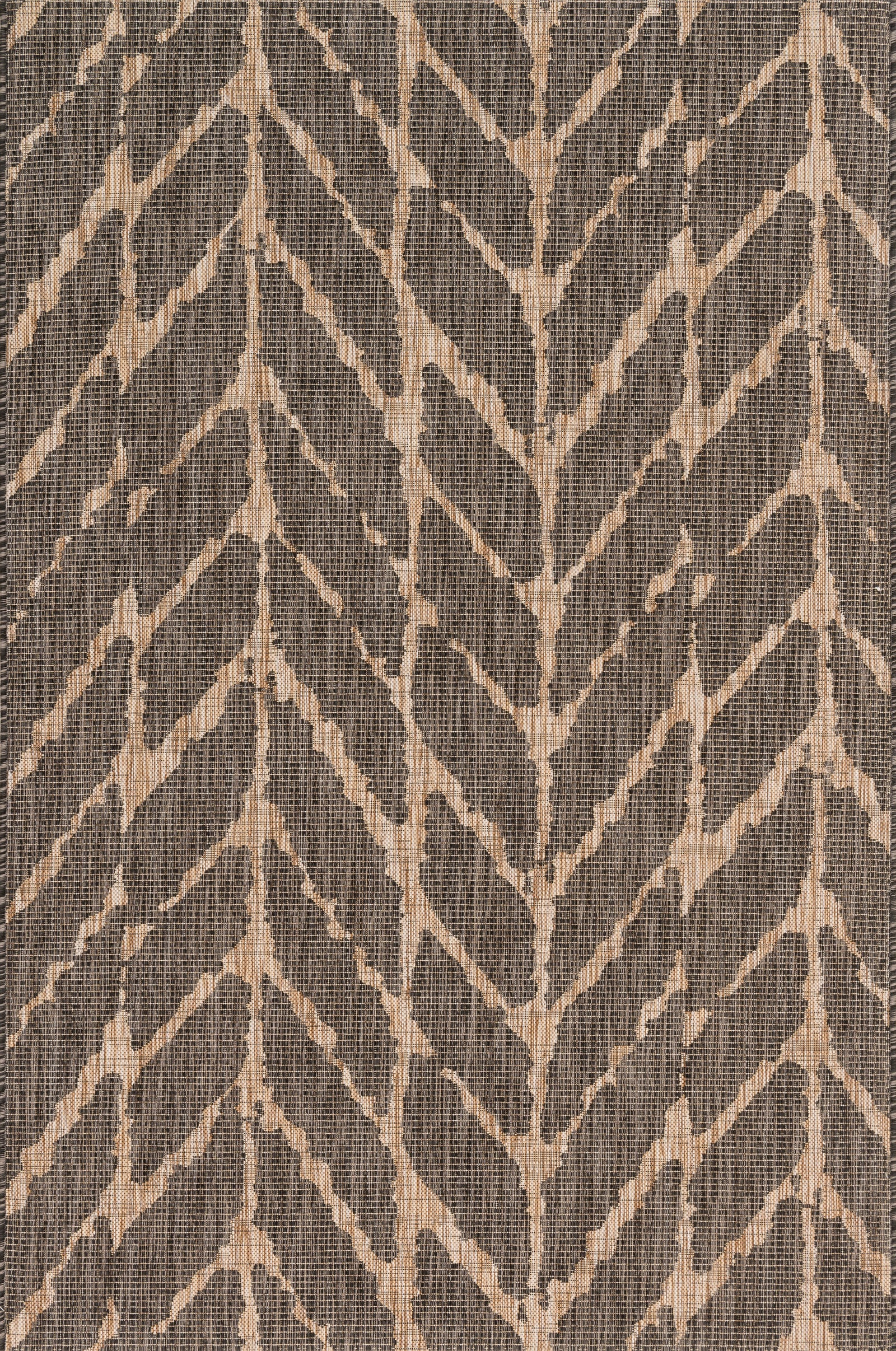 front view of Isle Charcoal / Mocha luxury Rug