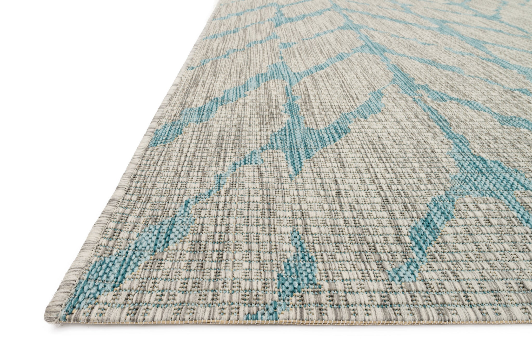 angle view of Isle Mist / Aqua luxury Rug